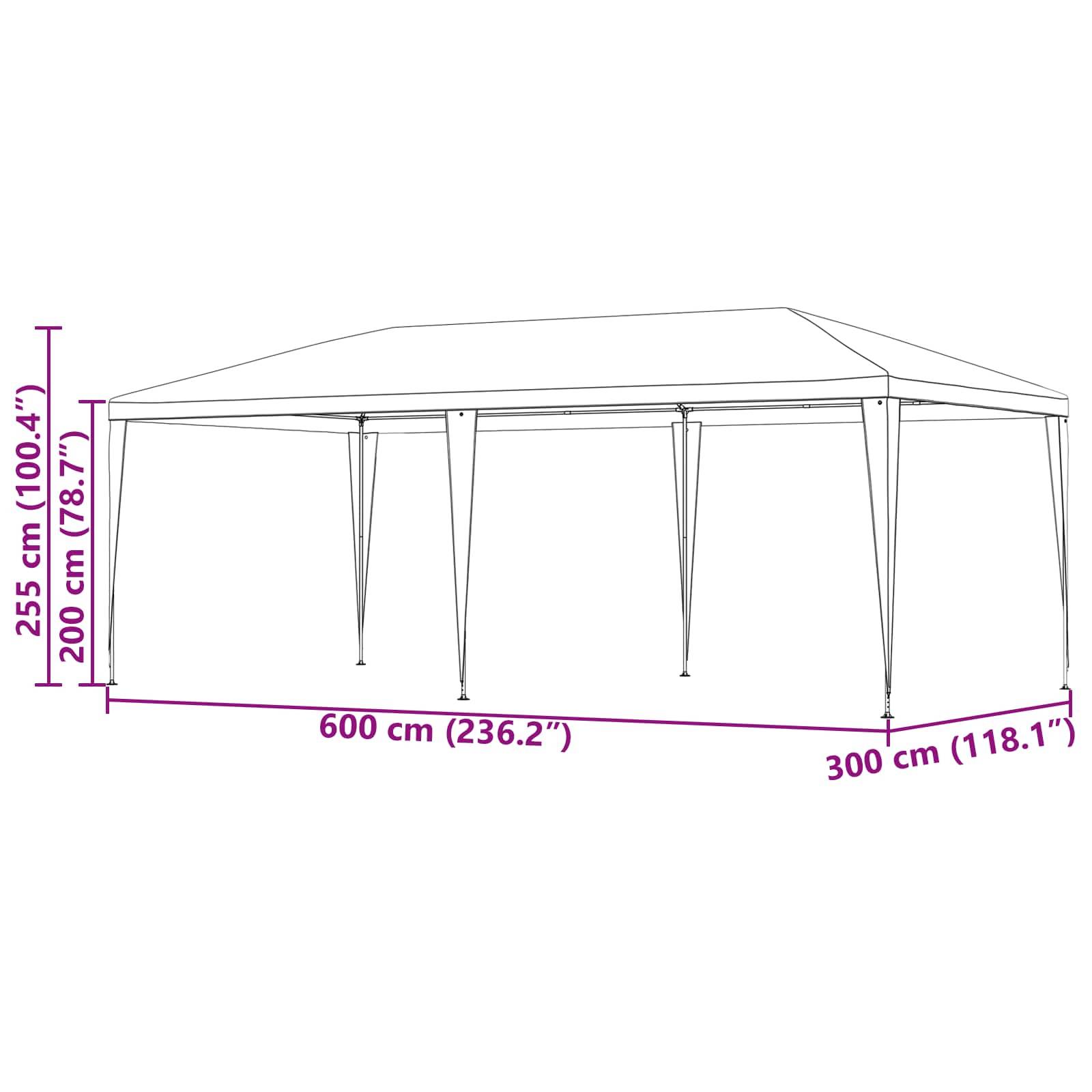 vidaXL Partyzelt Rot 600 x 300 x 255 cm PE und Stahl