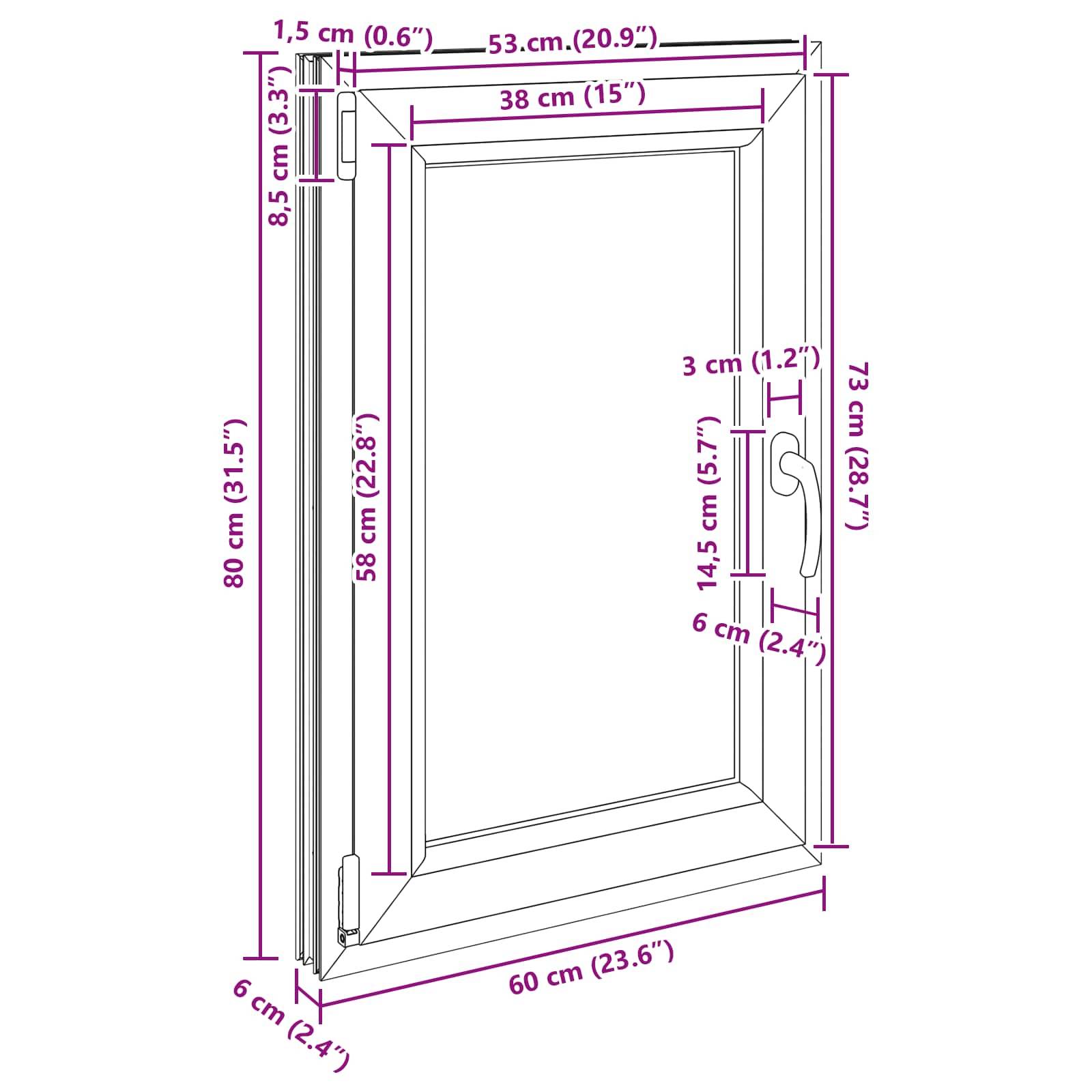 Kellerfenster RISOR Weiß 60 x 80 cm PVC und Glas