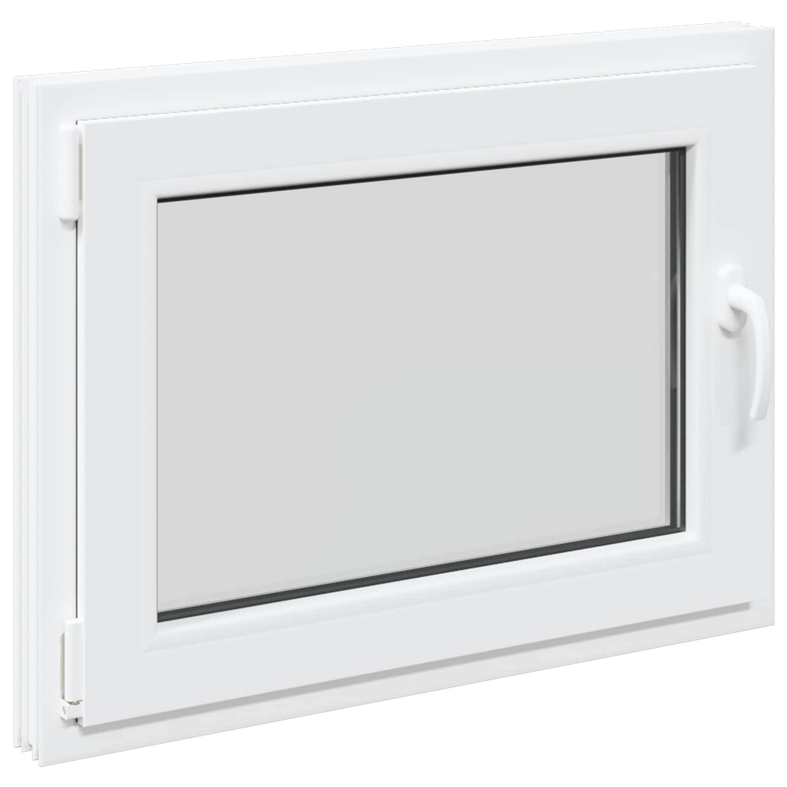 Kellerfenster RISOR Weiß 80 x 50 cm PVC und Glas