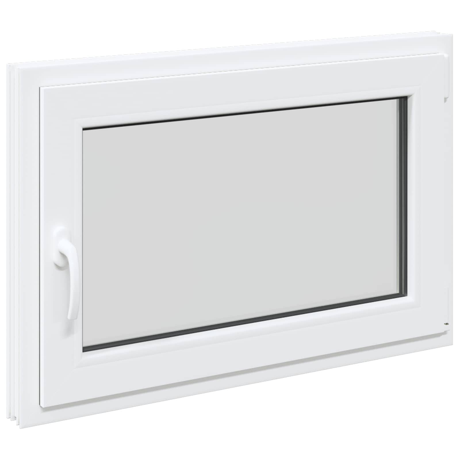 vidaXL Kellerfenster RISOR 90 x 60 cm PVC und Glas Weiß