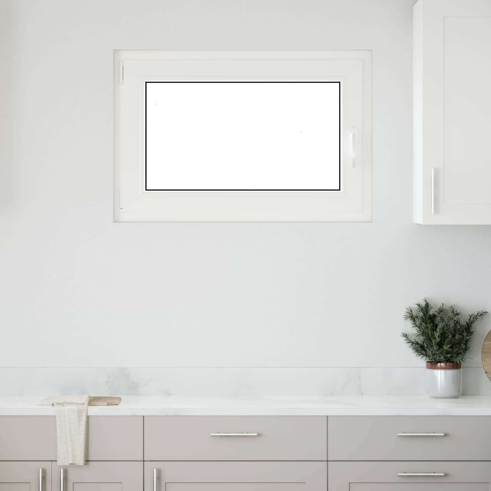Kellerfenster RISOR Weiß 90 x 50 cm PVC und Glas