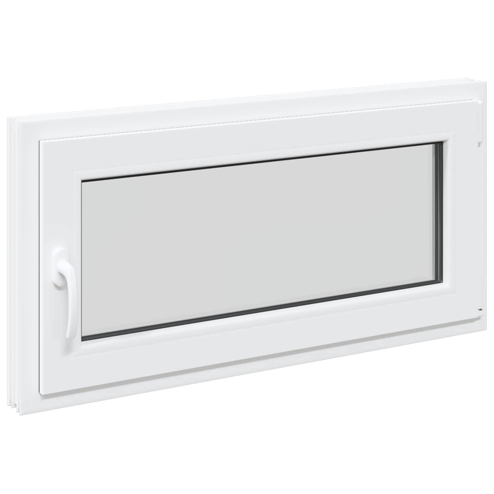 Kellerfenster RISOR Weiß 100 x 50 cm PVC und Glas