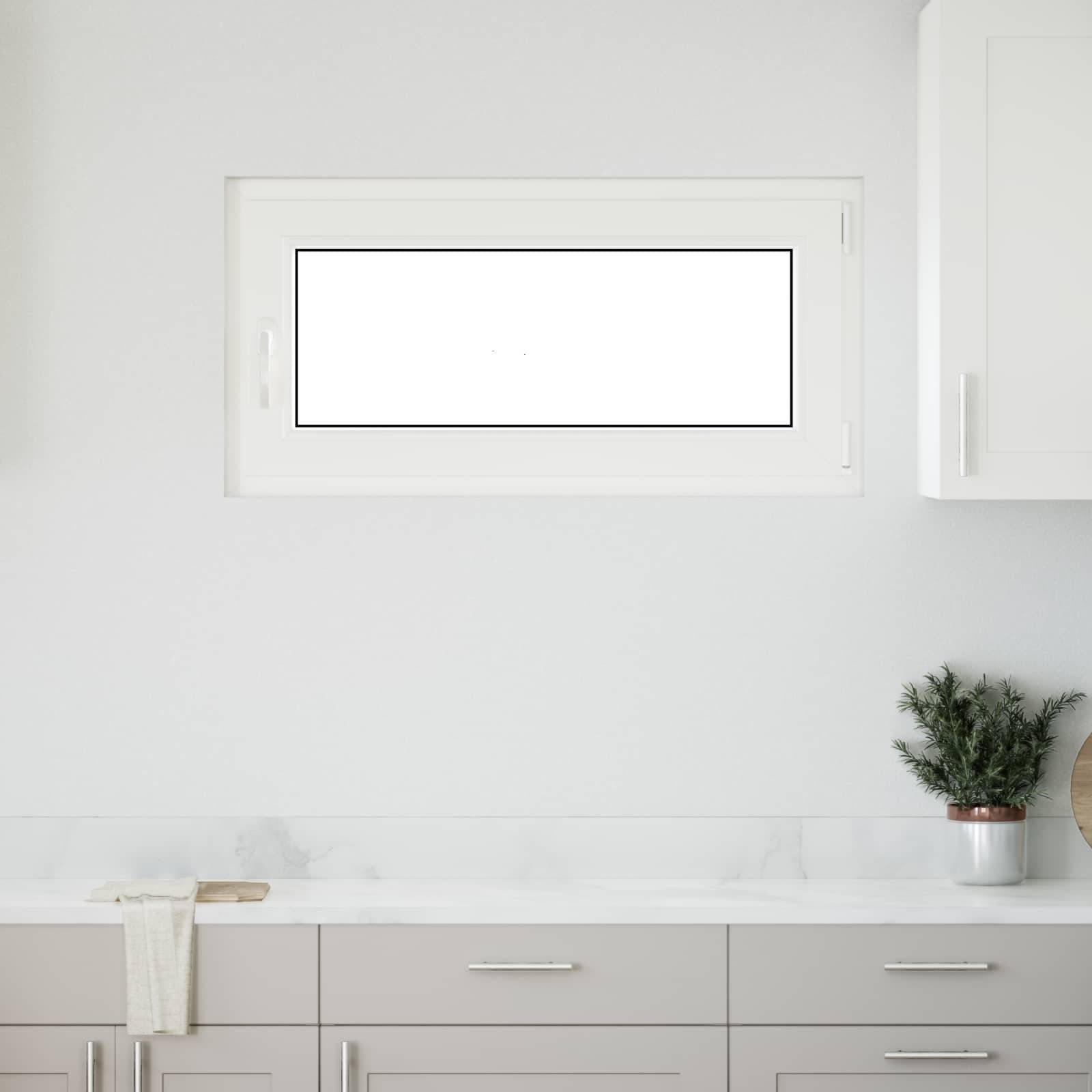 Kellerfenster RISOR Weiß 100 x 50 cm PVC und Glas