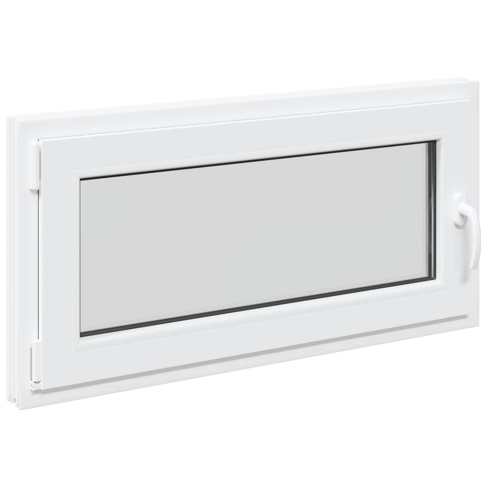 Kellerfenster RISOR Weiß 100 x 50 cm PVC und Glas