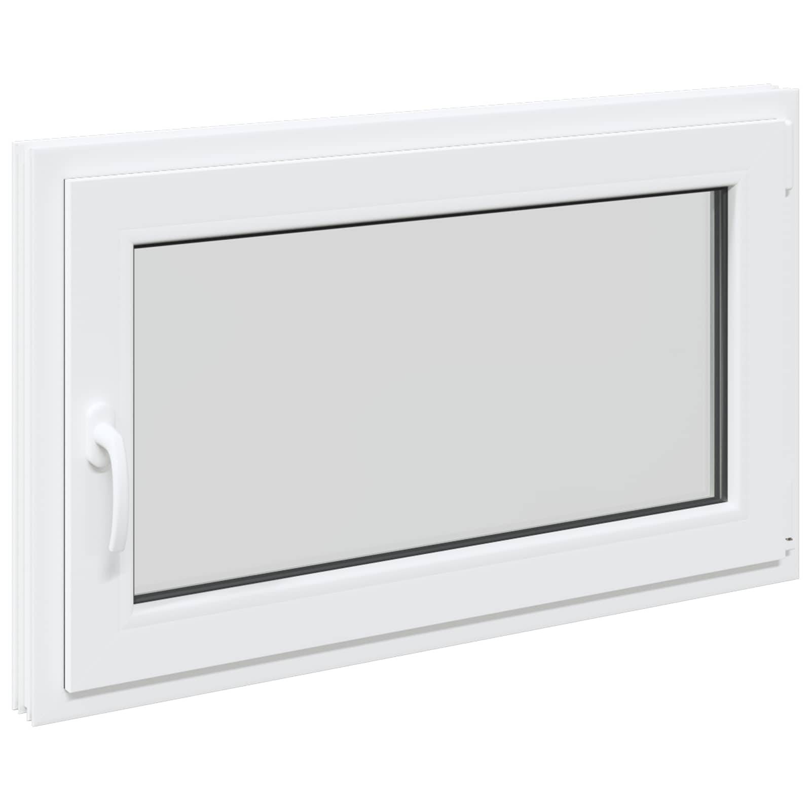 Kellerfenster RISOR Weiß 100 x 60 cm PVC und Glas