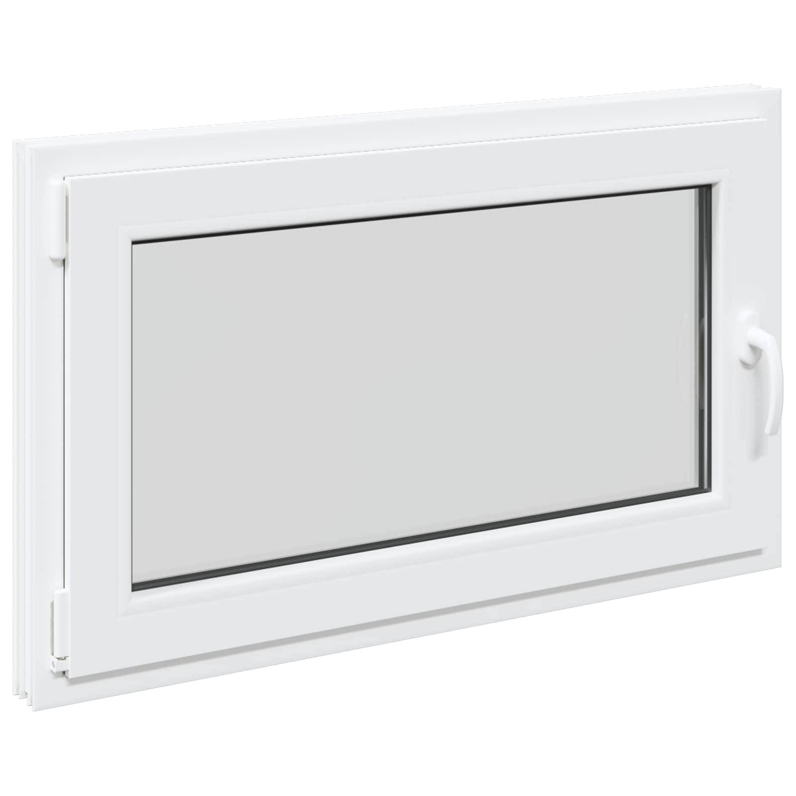 Kellerfenster RISOR Weiß 100 x 60 cm PVC und Glas