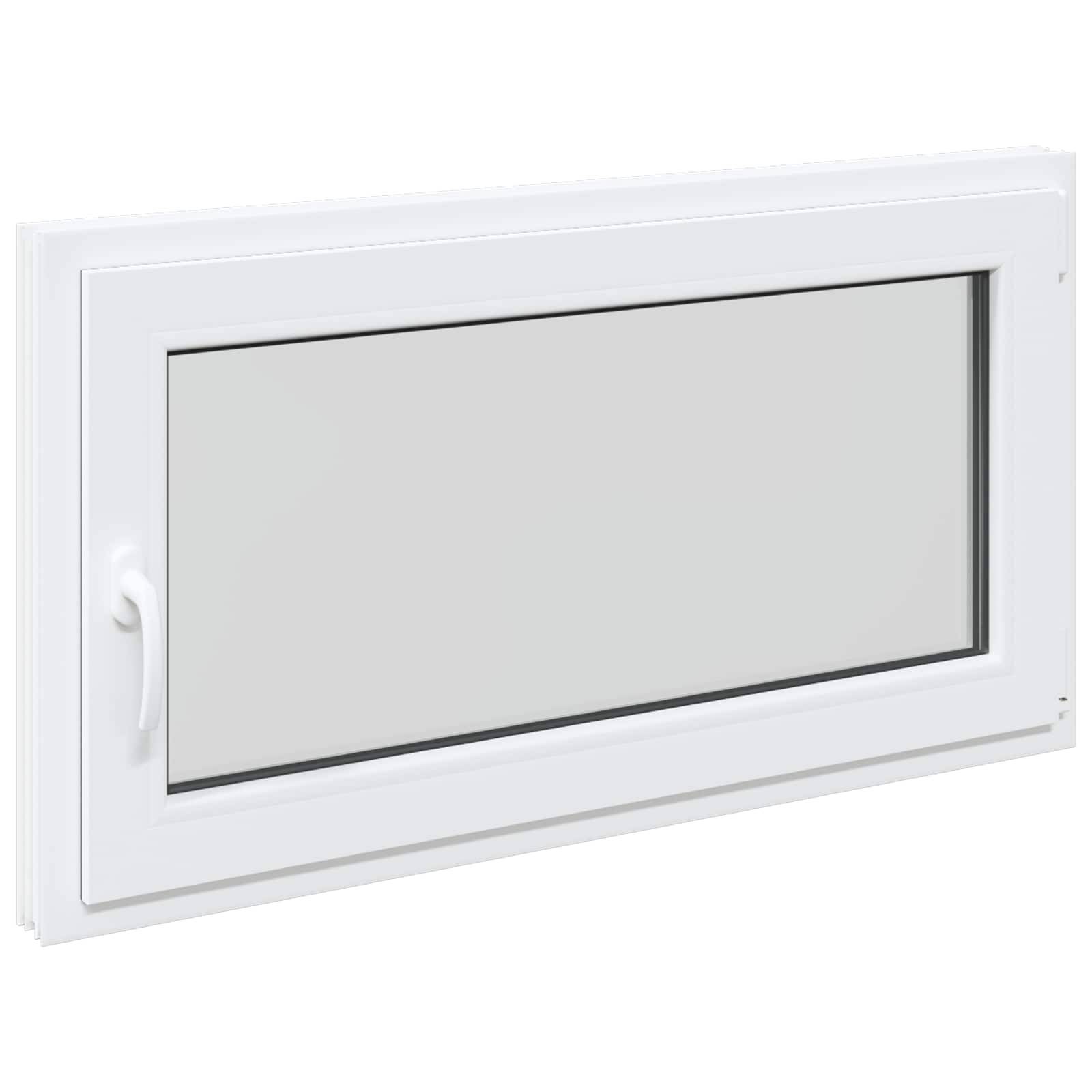 vidaXL Kellerfenster RISOR 110 x 60 cm PVC und Glas Weiß