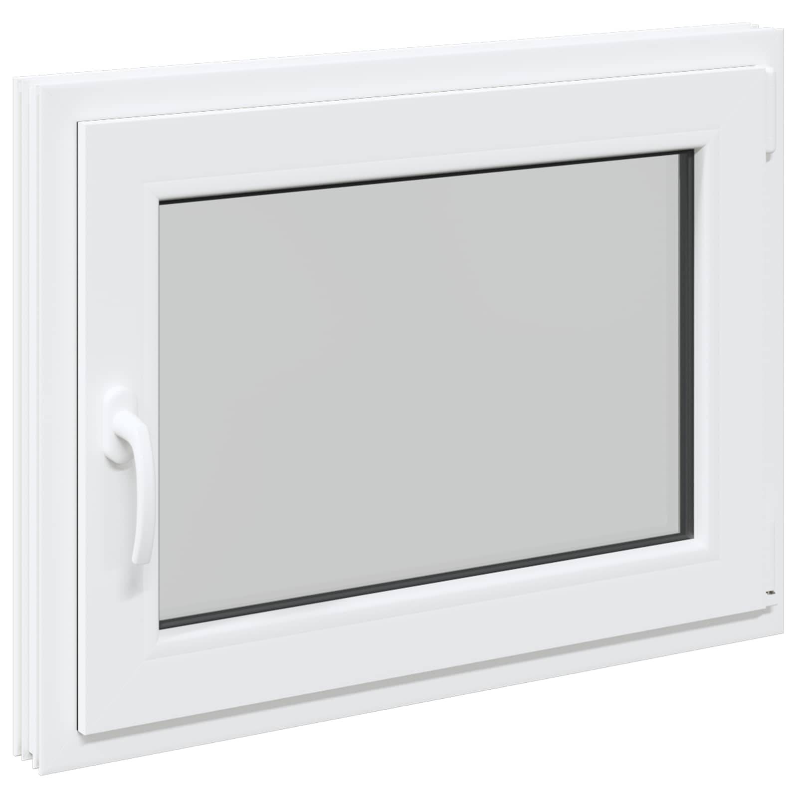 vidaXL Kellerfenster RISOR 80 x 60 cm PVC und Glas Weiß