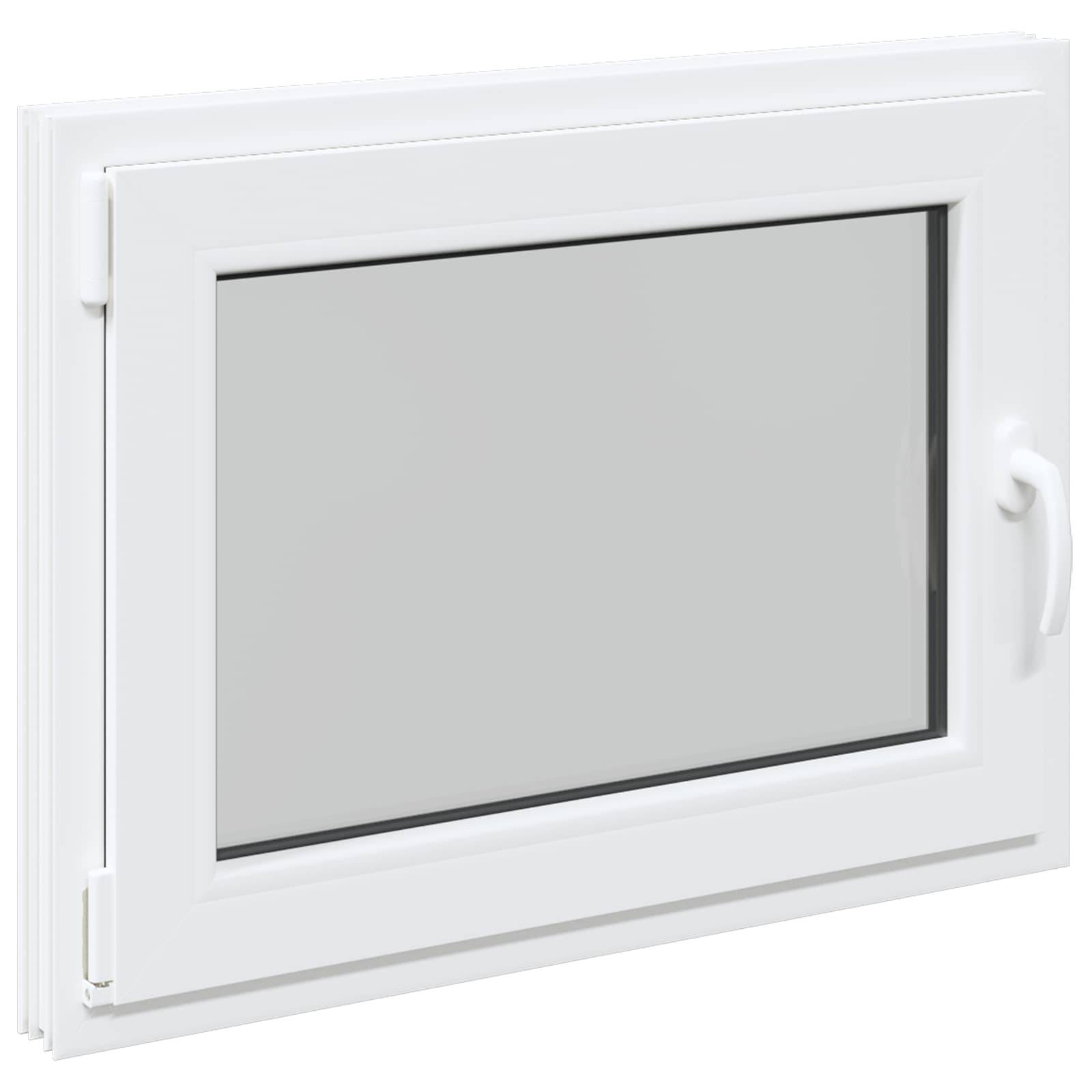 vidaXL Kellerfenster RISOR 80 x 70 cm PVC und Glas Weiß
