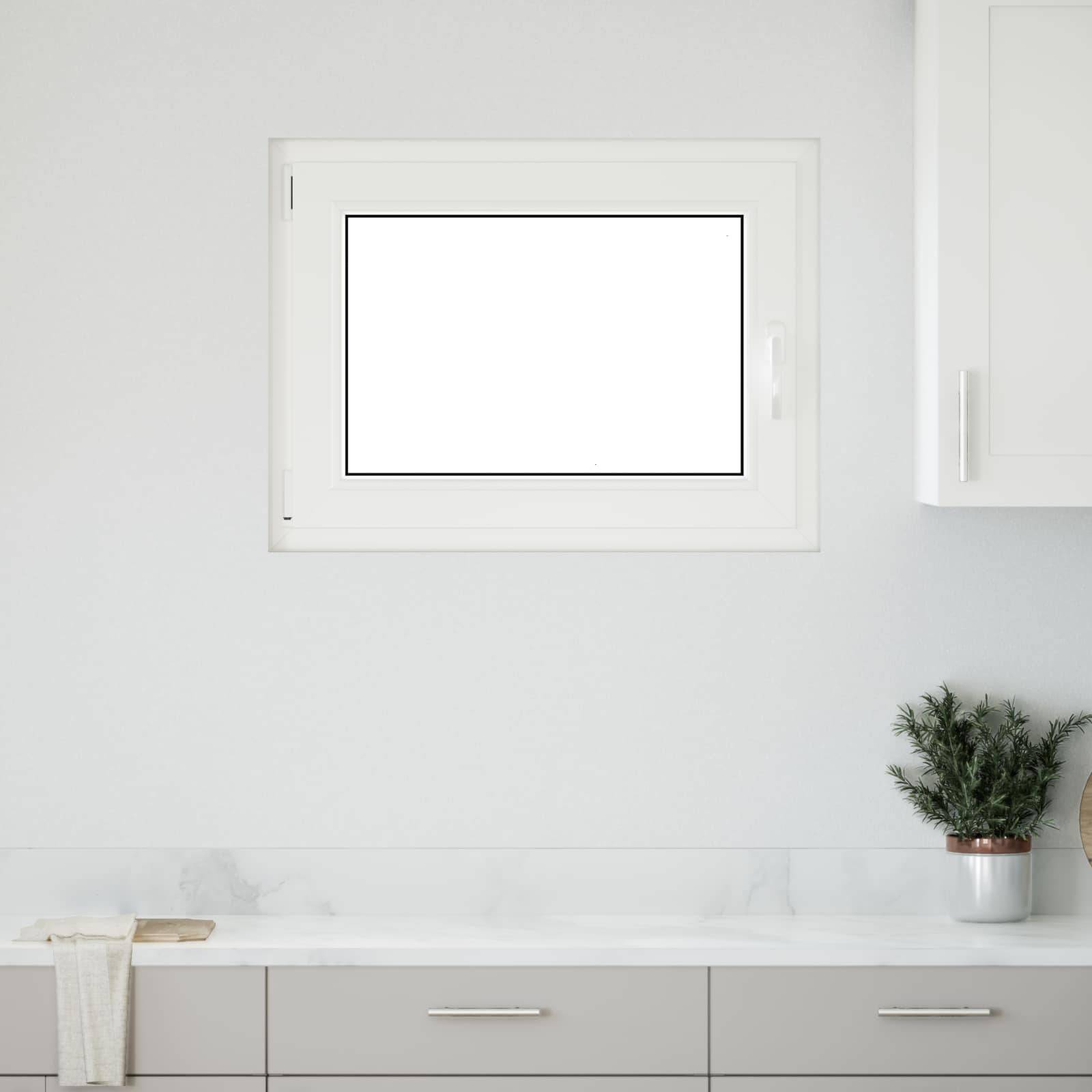 vidaXL Kellerfenster RISOR 80 x 70 cm PVC und Glas Weiß