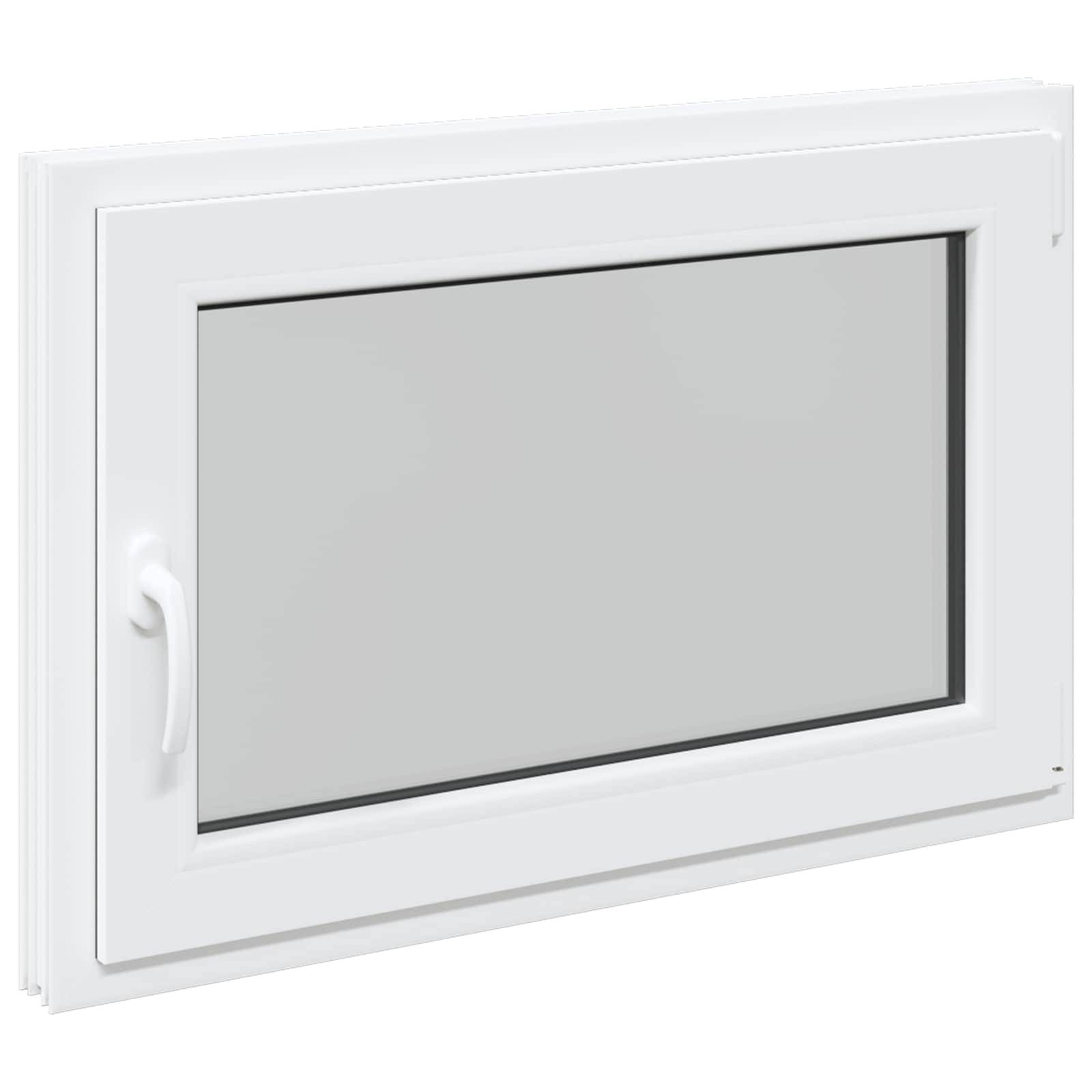 vidaXL Kellerfenster RISOR 90 x 60 cm PVC und Glas Weiß