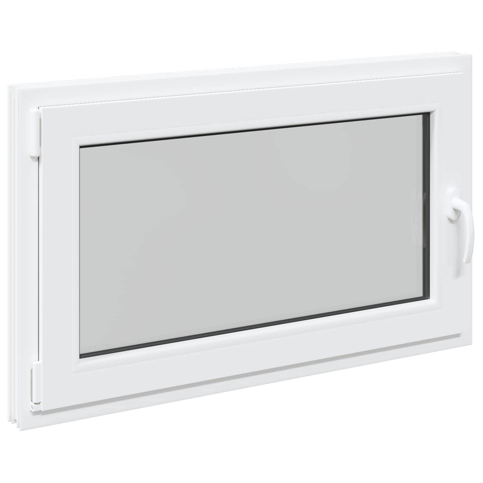 vidaXL Kellerfenster RISOR 100 x 70 cm PVC und Glas Weiß