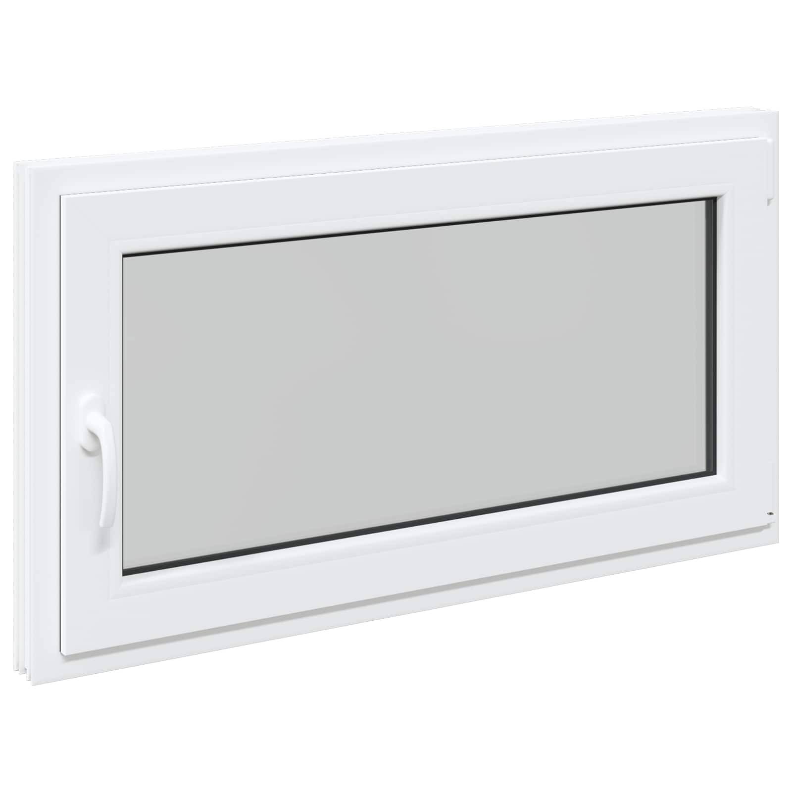 Kellerfenster RISOR Weiß 110 x 50 cm PVC und Glas