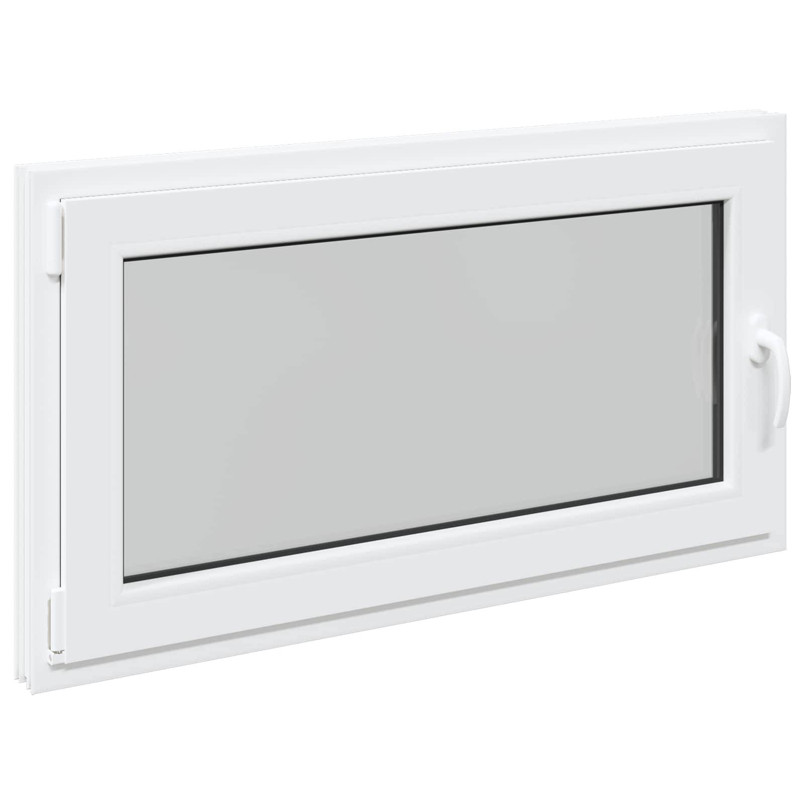 vidaXL Kellerfenster RISOR 110 x 70 cm PVC und Glas Weiß