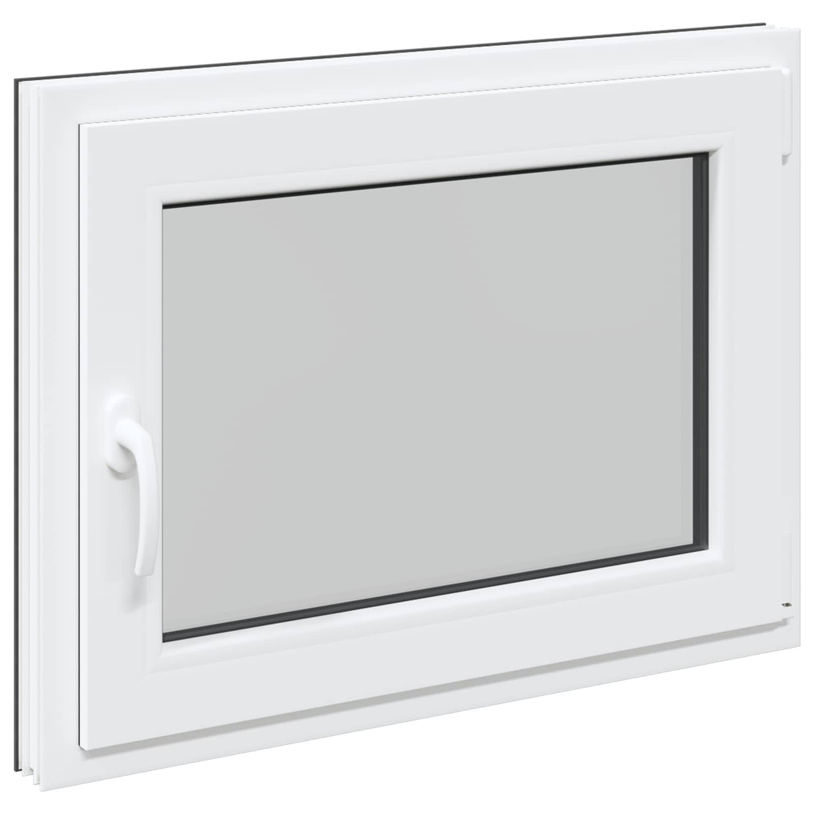 vidaXL Kellerfenster RISOR 80 x 50 cm PVC und Glas Anthrazit