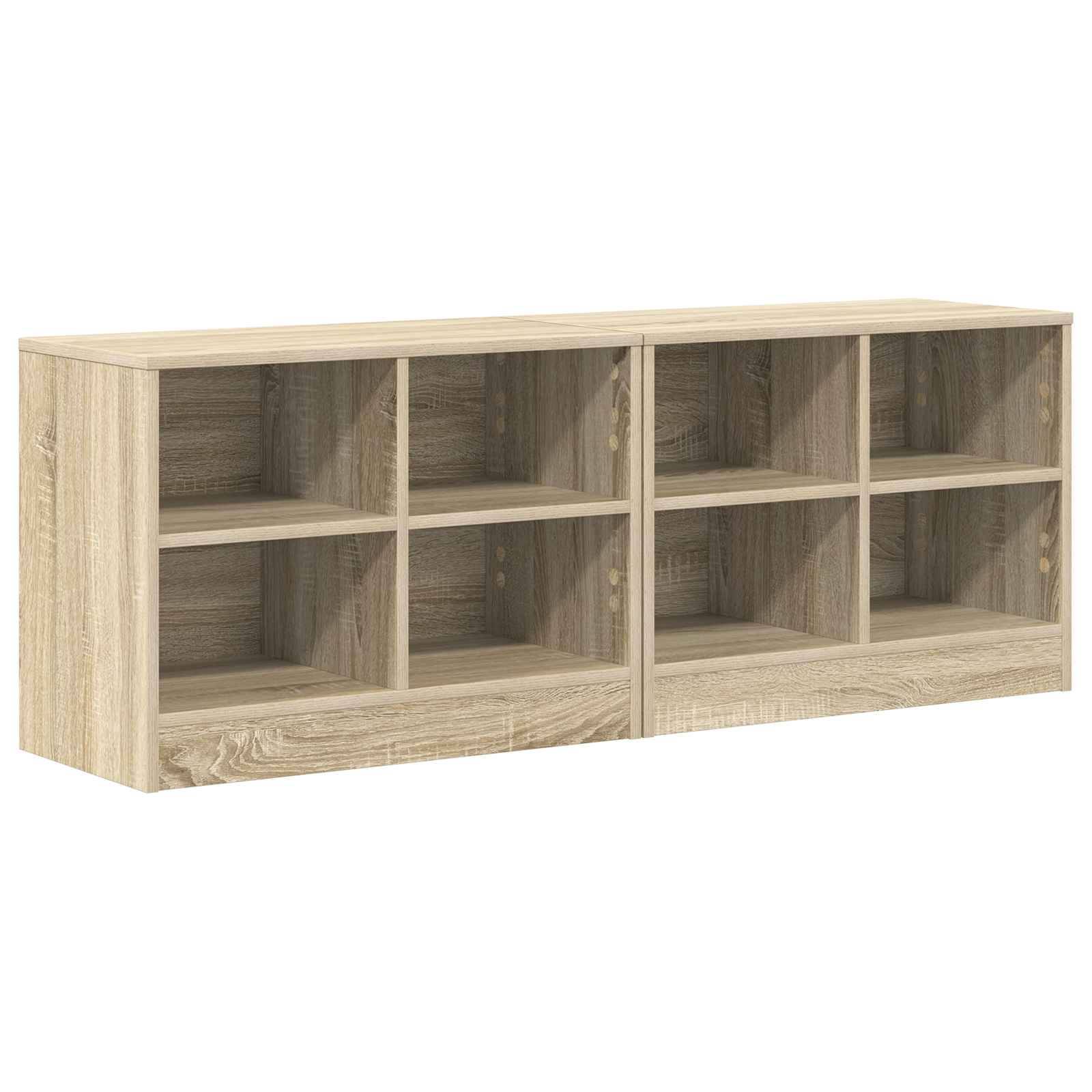 vidaXL Bettschrank 2 pcs Sonoma-Eiche 66 x 33 x 48 cm Holzwerkstoff