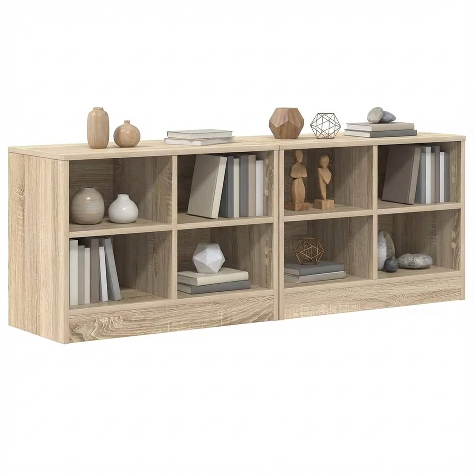 vidaXL Bettschrank 2 pcs Sonoma-Eiche 66 x 33 x 48 cm Holzwerkstoff