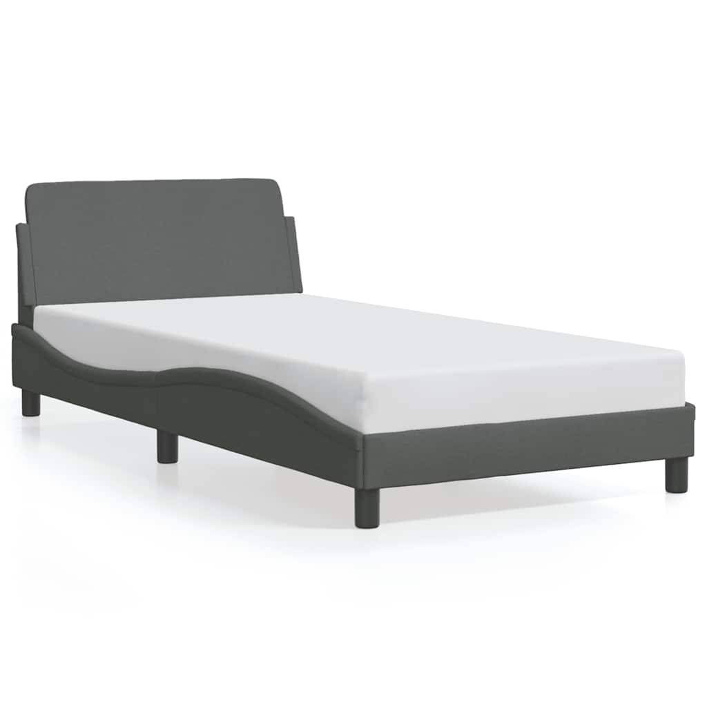 vidaXL Bettgestell "Dover" Dunkelgrau 100x203 cm Stoff