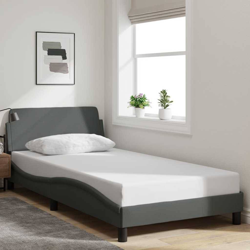 vidaXL Bettgestell "Dover" Dunkelgrau 100x203 cm Stoff