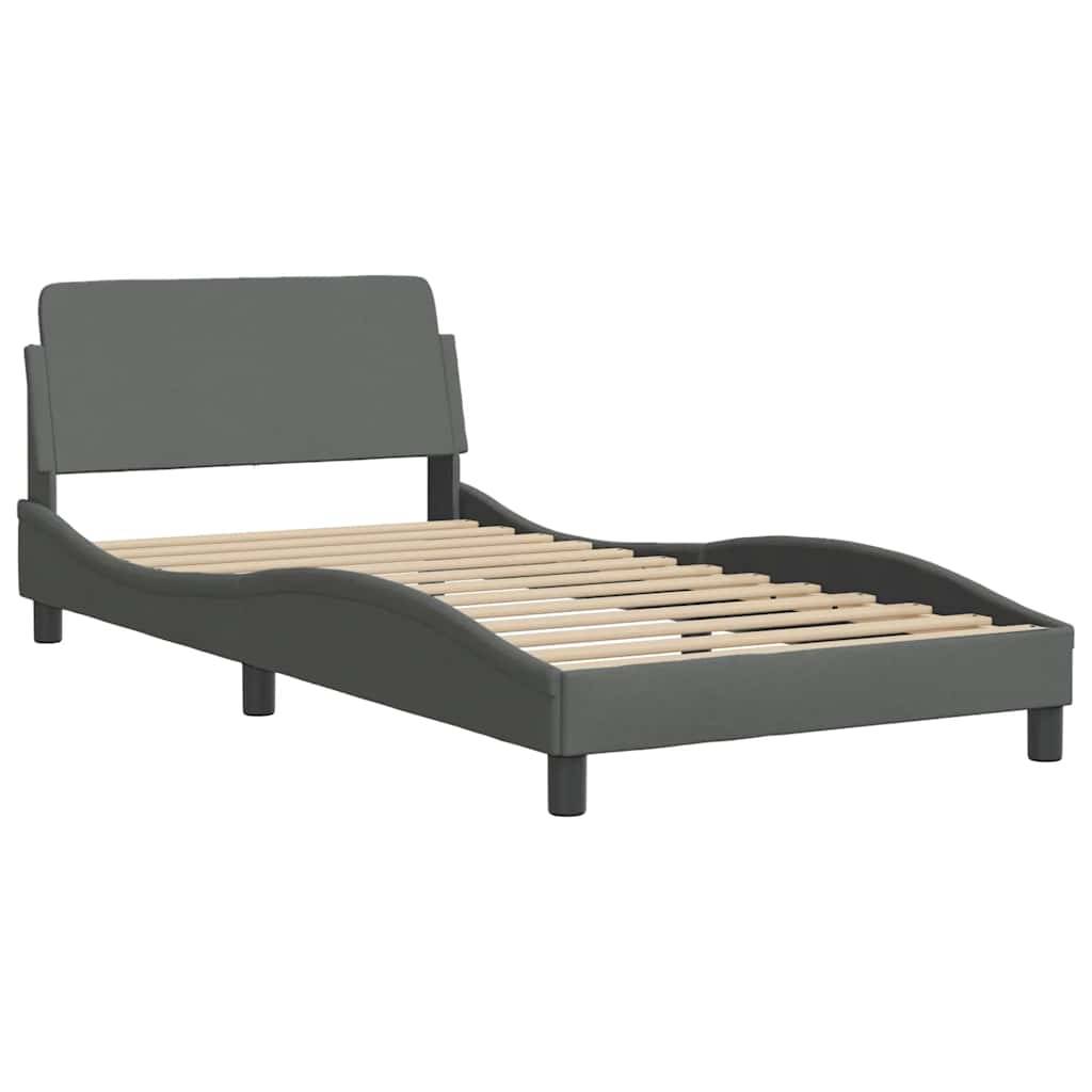 vidaXL Bettgestell "Dover" Dunkelgrau 100x203 cm Stoff