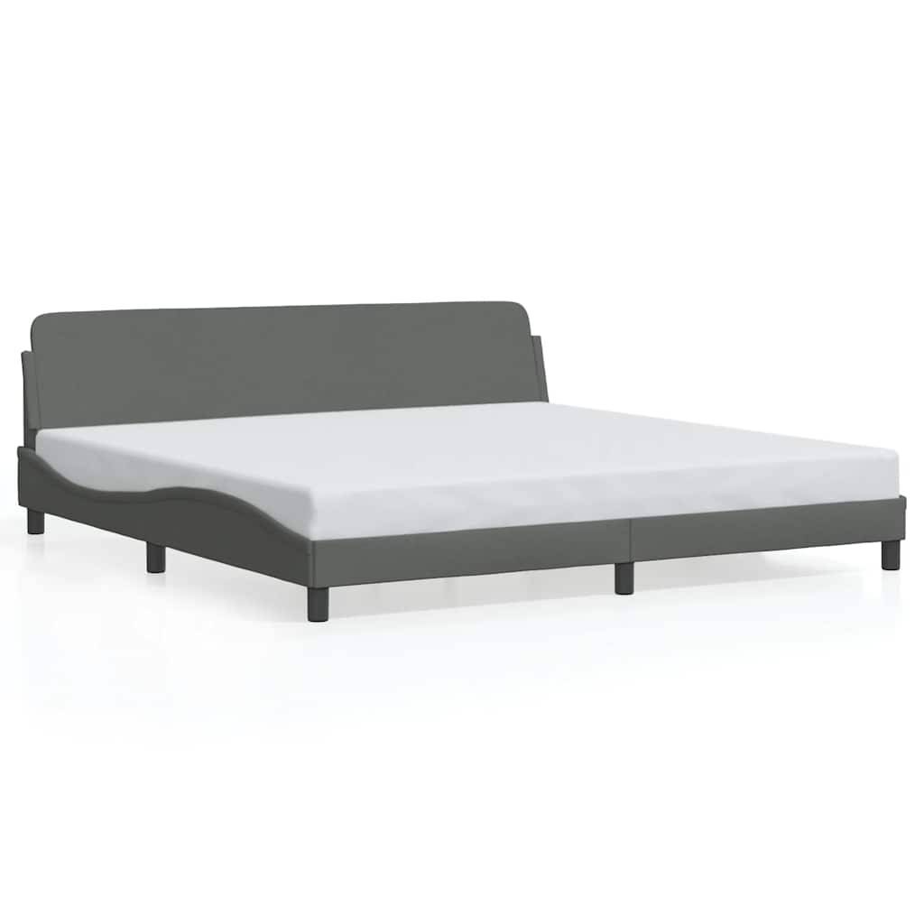 vidaXL Bettgestell "Dover" Dunkelgrau 193x203 cm Stoff