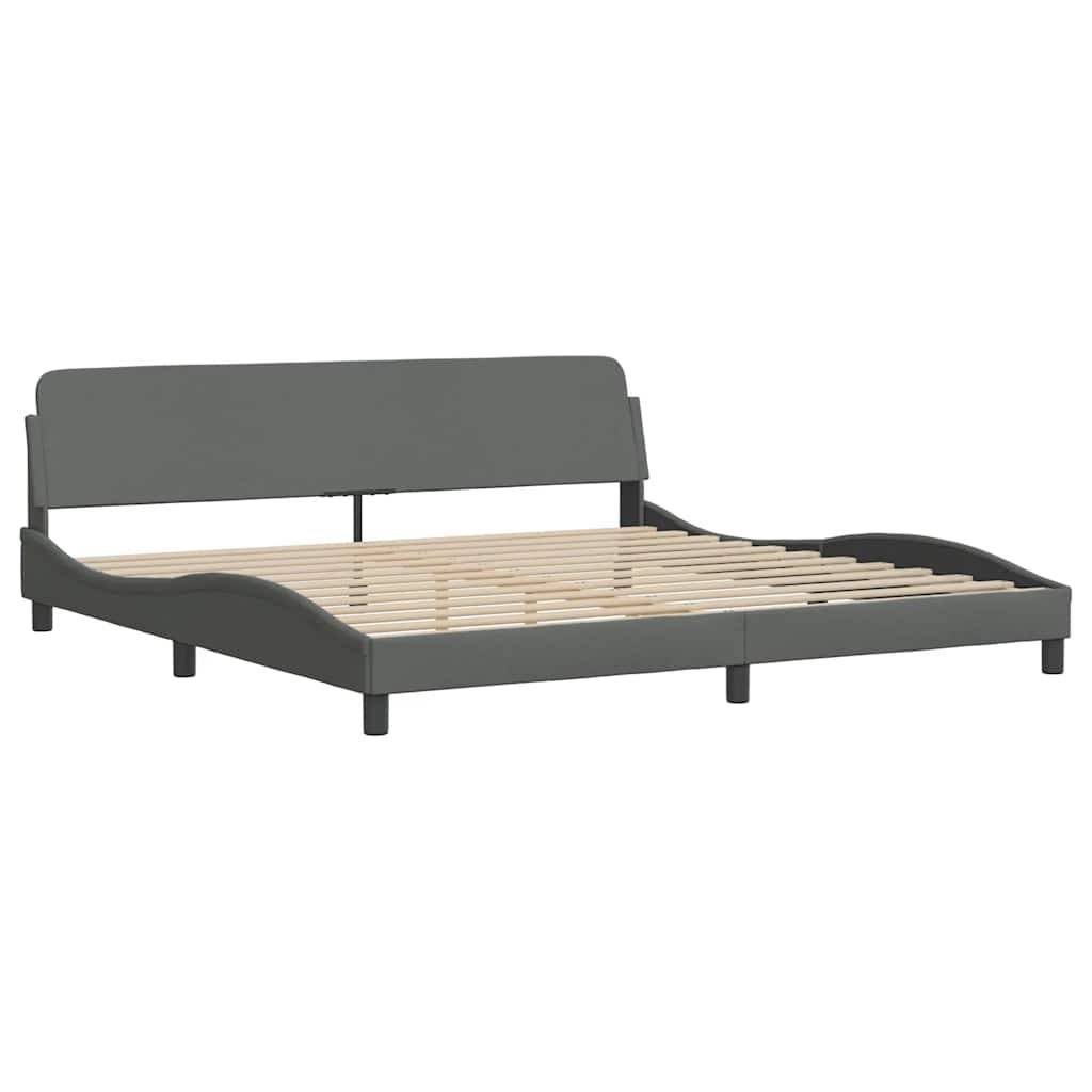 vidaXL Bettgestell "Dover" Dunkelgrau 193x203 cm Stoff