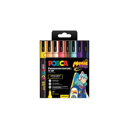POSCA Pigmentmarker PC-3M, 8er Set MANGA HERO