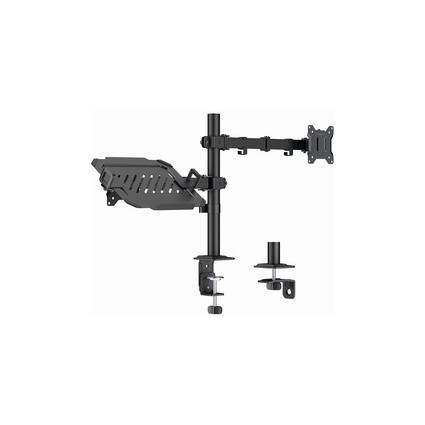 LogiLink Monitorhalterung mit Notebookhalterung, schwarz