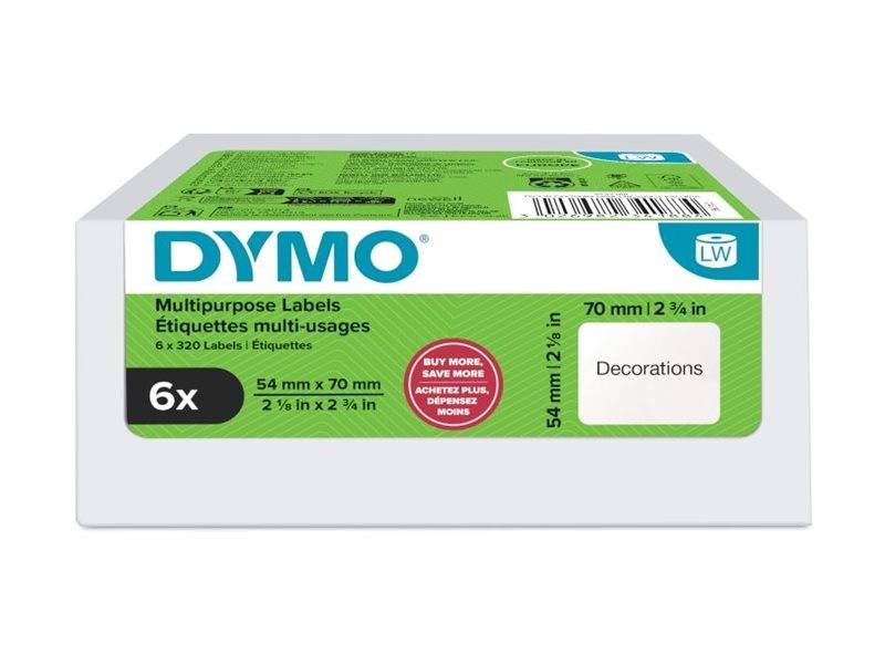 Dymo Klebstoff - weiß - 54 x 70 mm 500 Etikett(en) (6 Rolle(n)
