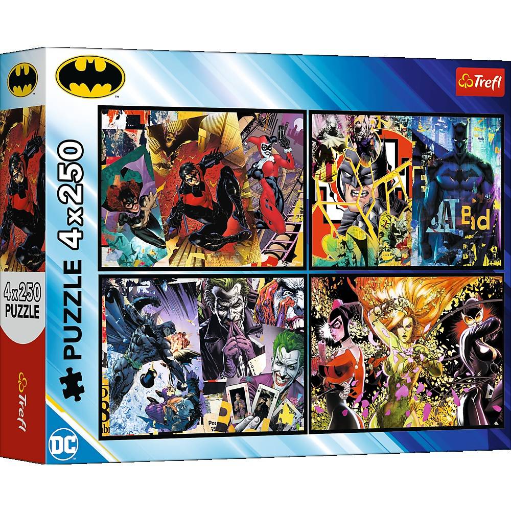 Trefl, Batman in Aktion, 4x250 Teile Puzzle