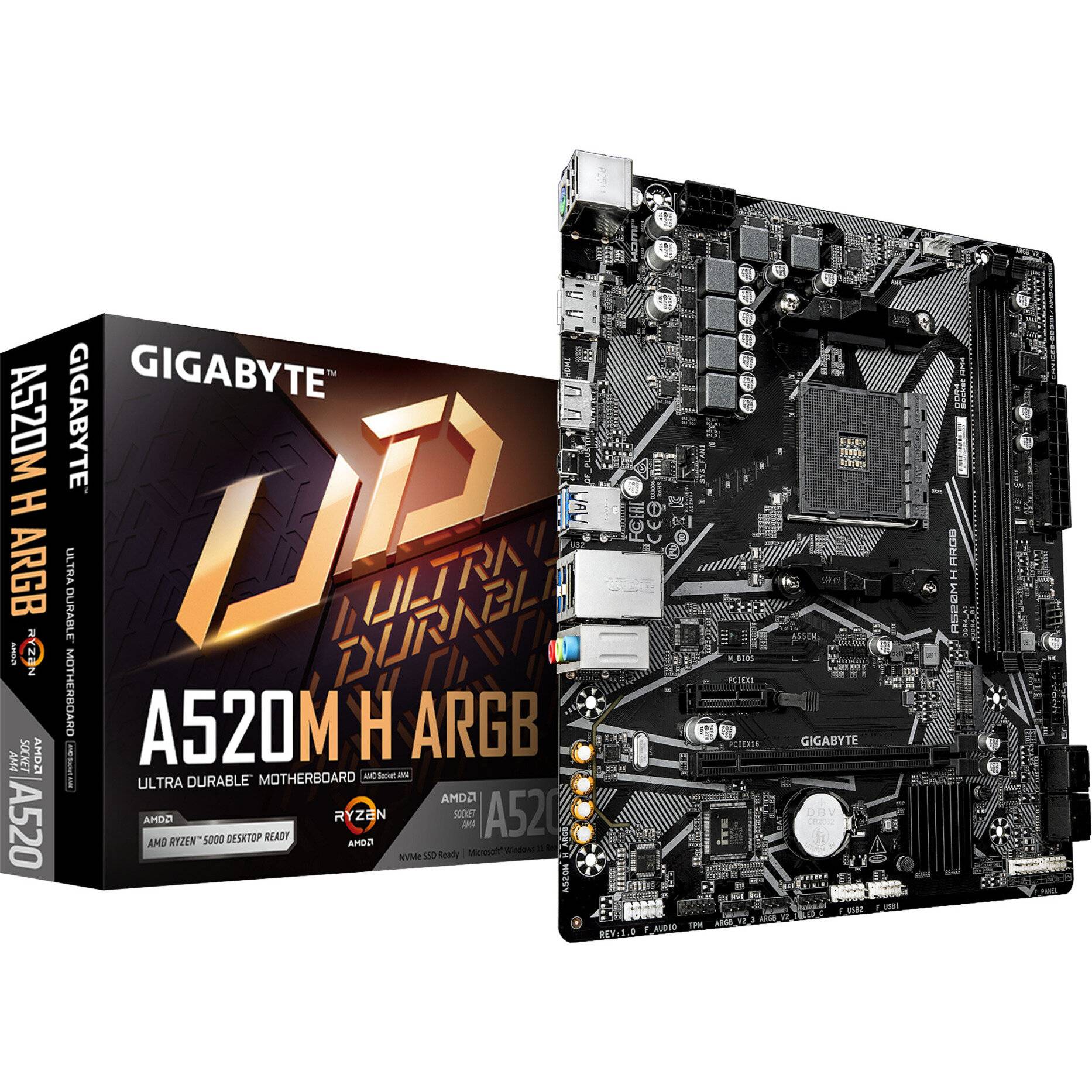 Gigabyte A520M H ARGB, (A520,AM4,mATX,DDR4)