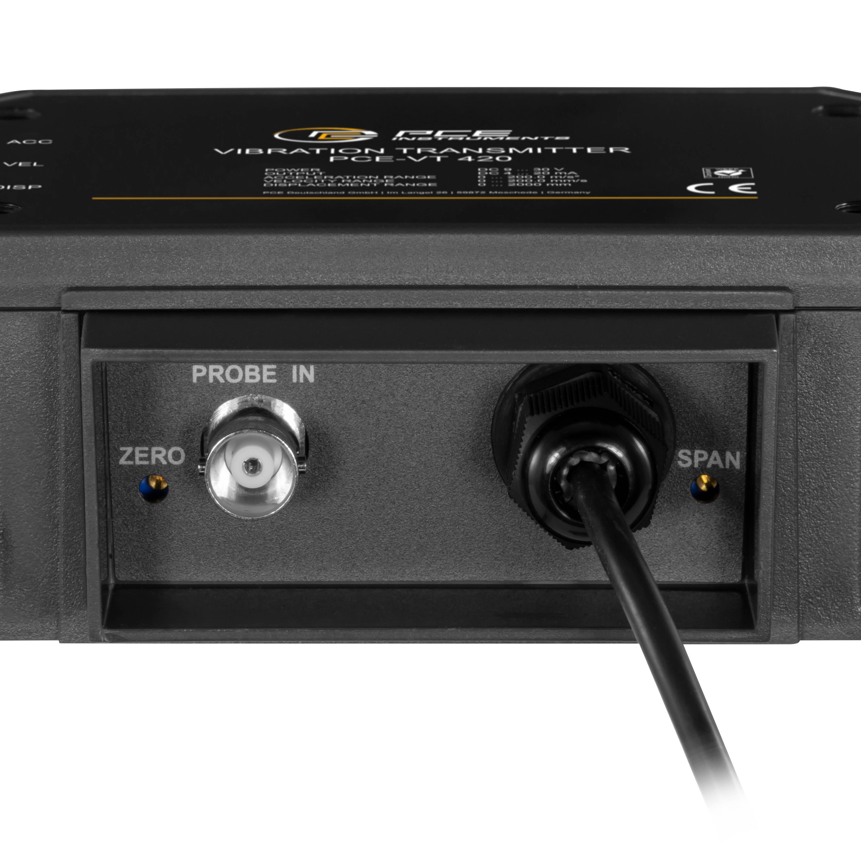 PCE Instruments Vibrationstransmitter PCE-VT 420 |RMS |Peak-Peak |Peak |Beschleunigung |Geschwindigkeit |Verschiebung