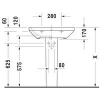 Duravit Waschtisch D-Code 2.0 WT 600x480mm, m.ÜL,m.HLB, HL 1 Weiß HG