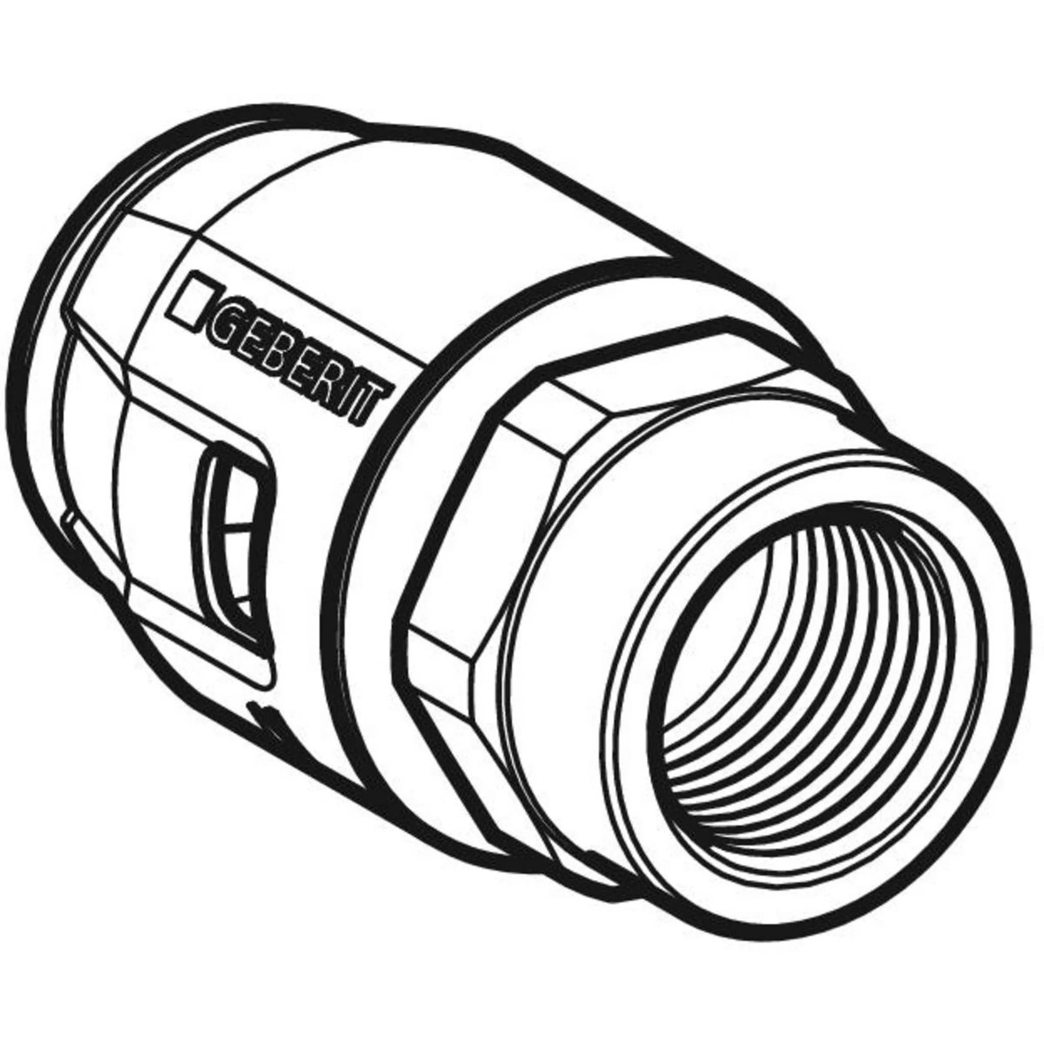 Geberit GE PushFit Übergang IG, Messing, d20mm x Rp3/4, 10 Stk.