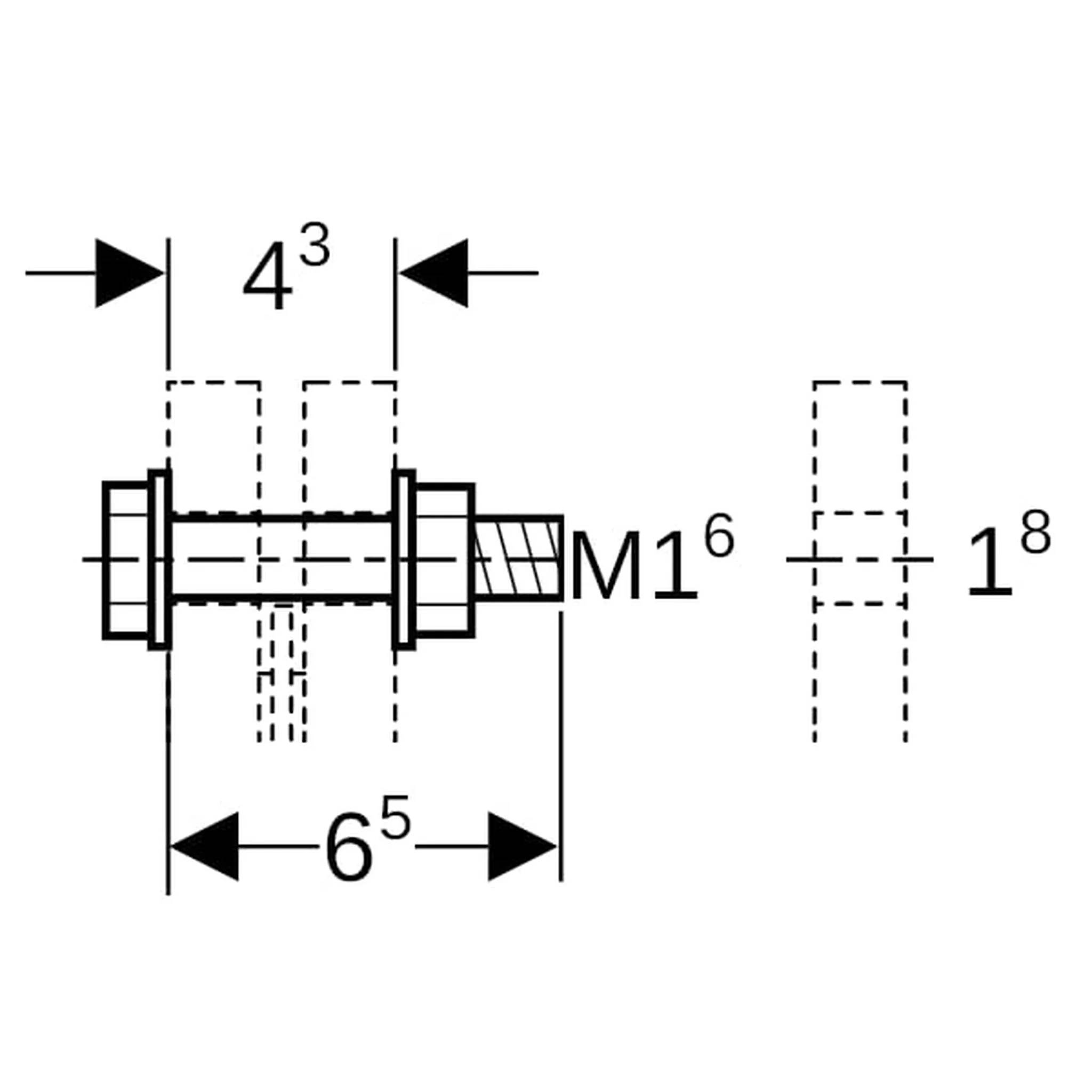 Geberit GE Mapress, Schraubenset für Flansch, M16 x 65, verzinkt, 4 Stk.