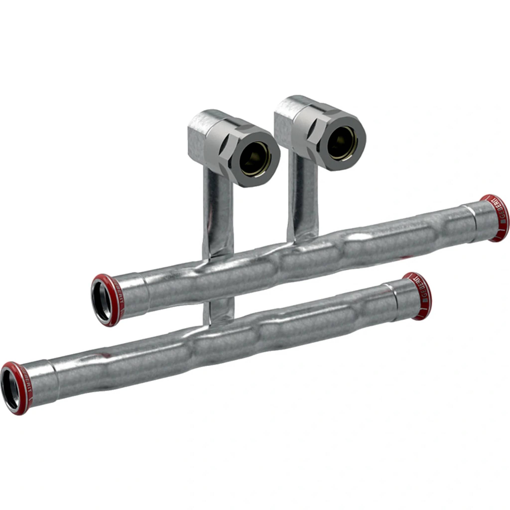 Geberit GE Mapress, C-Stahl, Heizungsanschluss-Set, VL/RL, mit Eck-Klemmverschraubung, d22 x 15mm, 1 Stk.