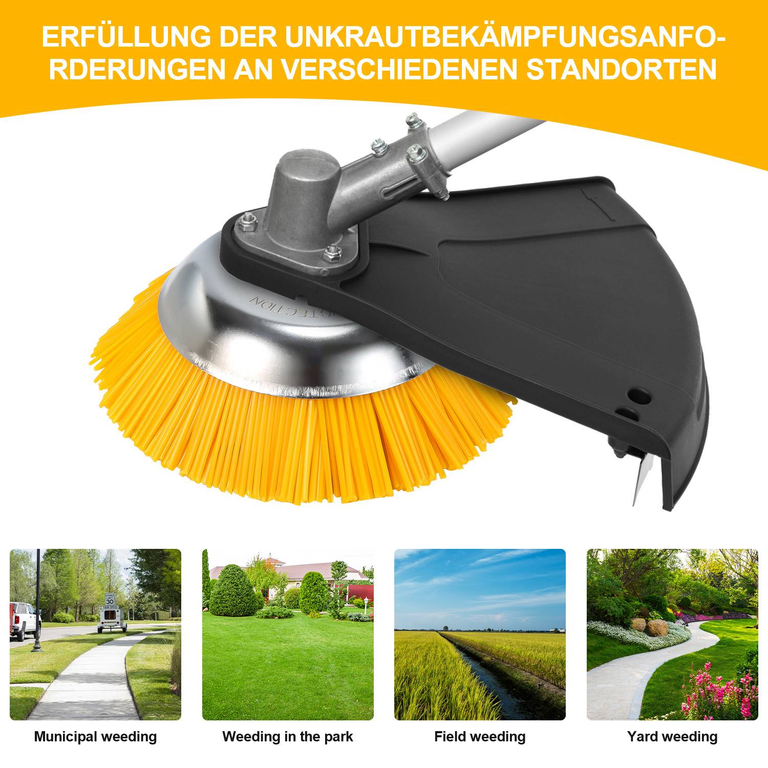 3X Unkrautbürste Garten Für Stihl Nylon Gezopft Profi 25,4x200mm 8 Zoll Trimmer