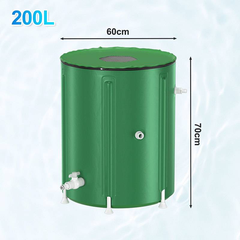 200L Regentonne Faltbar Grün – Regenwassertonne Regenfass Wassertank PVC Wasserspeicher für Garten
