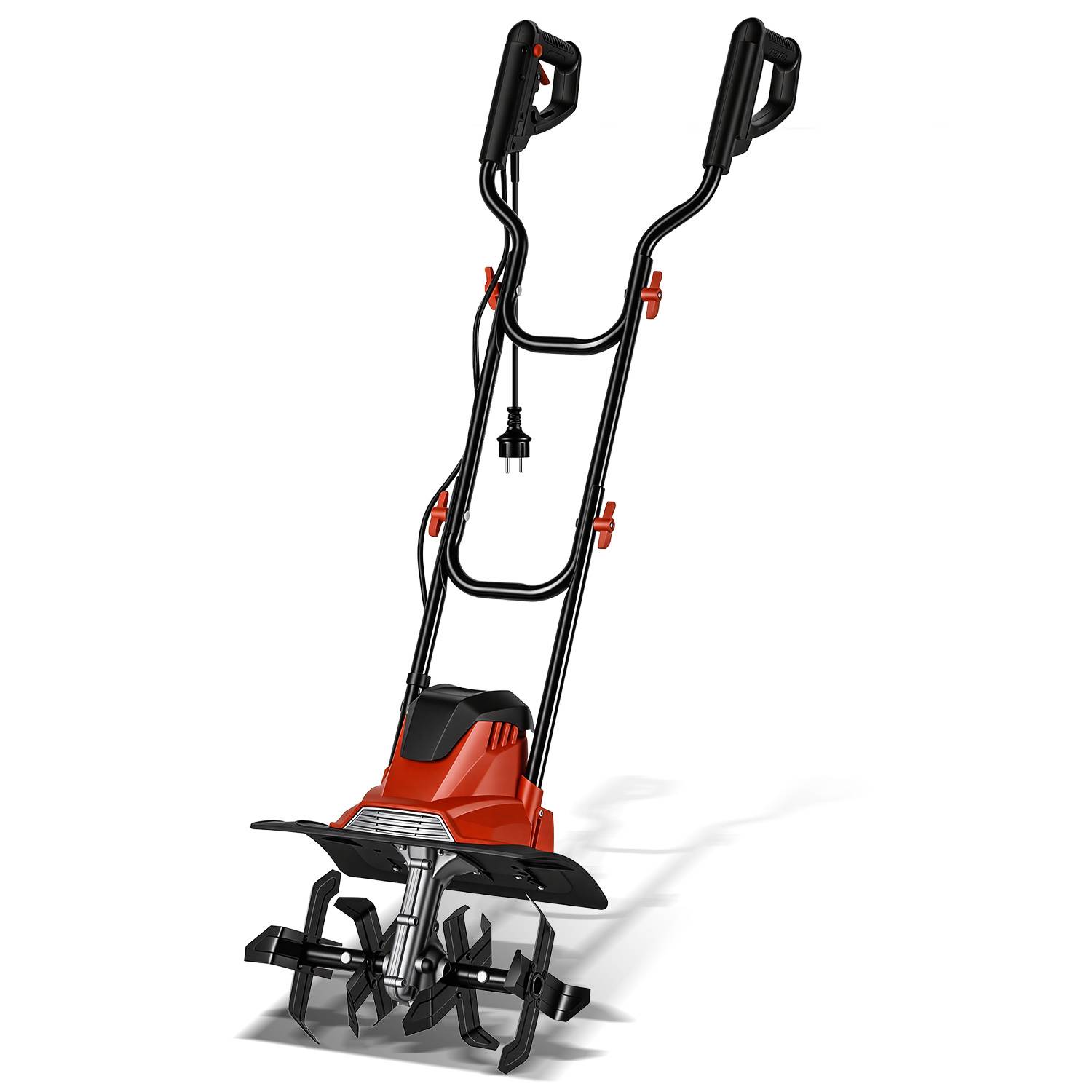 Gartenfräse elektrisch 1050W, Kompakte Bodenfräse 36 cm Arbeitsbreite, 22 cm Arbeitstiefe elektrische Bodenhacke Motorhacke, 16 Messer zum Boden auf