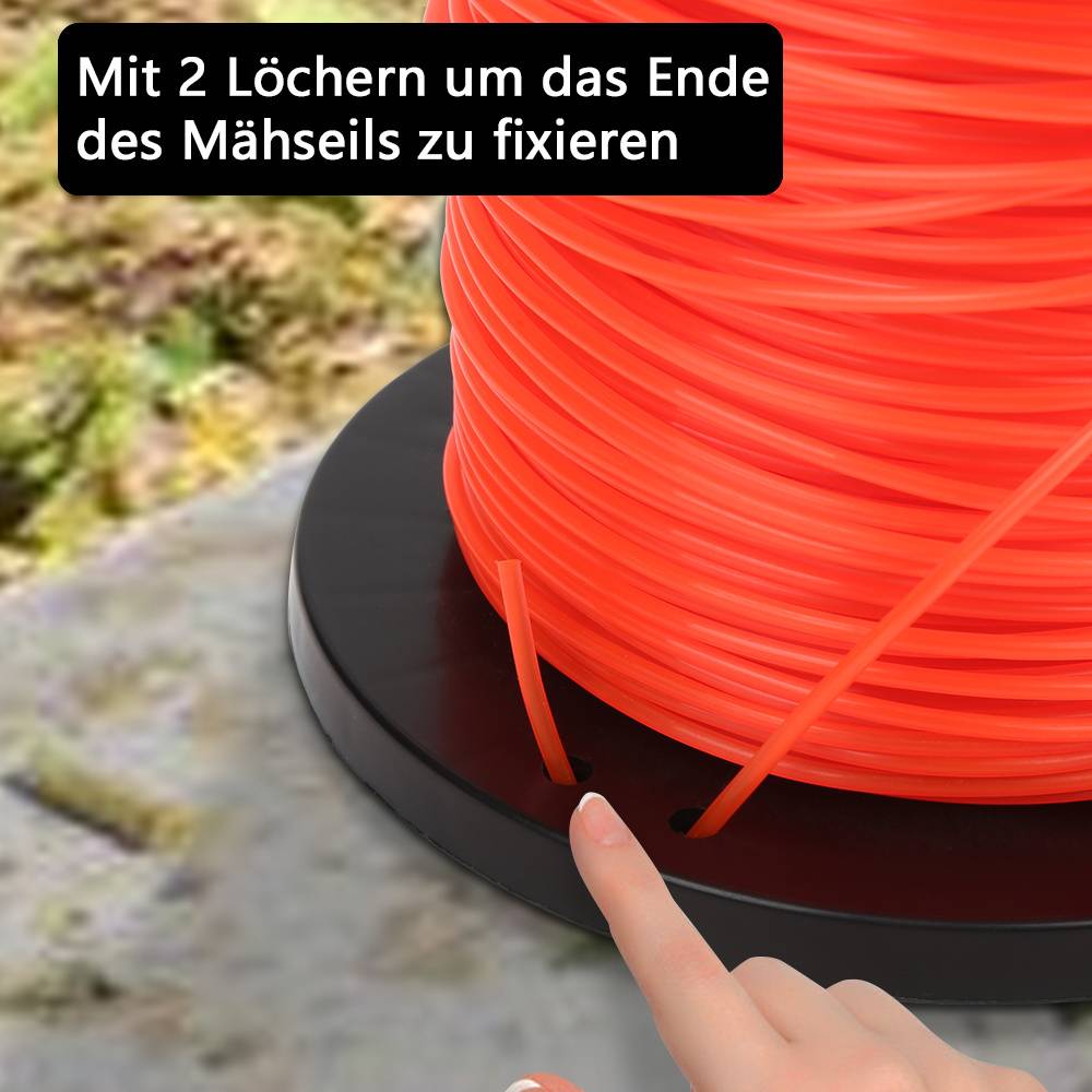 Mähfaden 100M Rund/Stern/6-skant Trimmerfäden Ersatz 2,7mm Orange