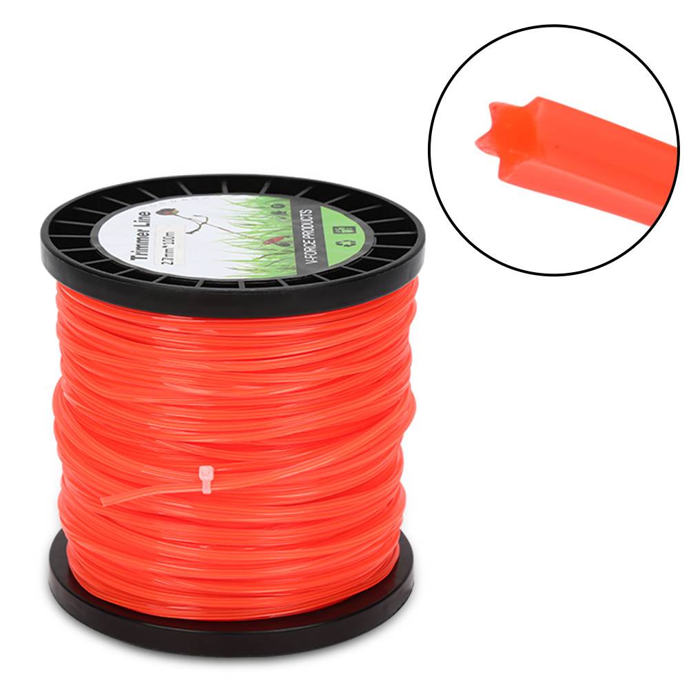 Mähfaden 100M Rund/Stern/6-skant Trimmerfäden Ersatz 2,7mm Orange
