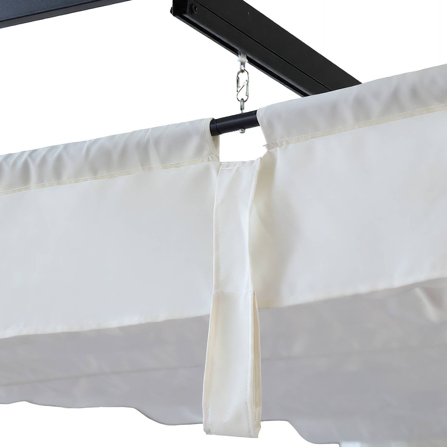 Pergola 3 x 3 m Wasserdicht Stabil Winterfest, Garten Pavillon mit Sonnenschutz uberdachung, UV-Schutz, Beige