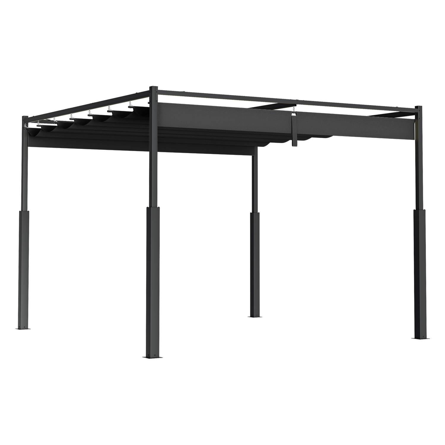 Pergola 3 x 3 m Wasserdicht Stabil Winterfest, Garten Pavillon mit Sonnenschutz uberdachung, UV-Schutz, Grau