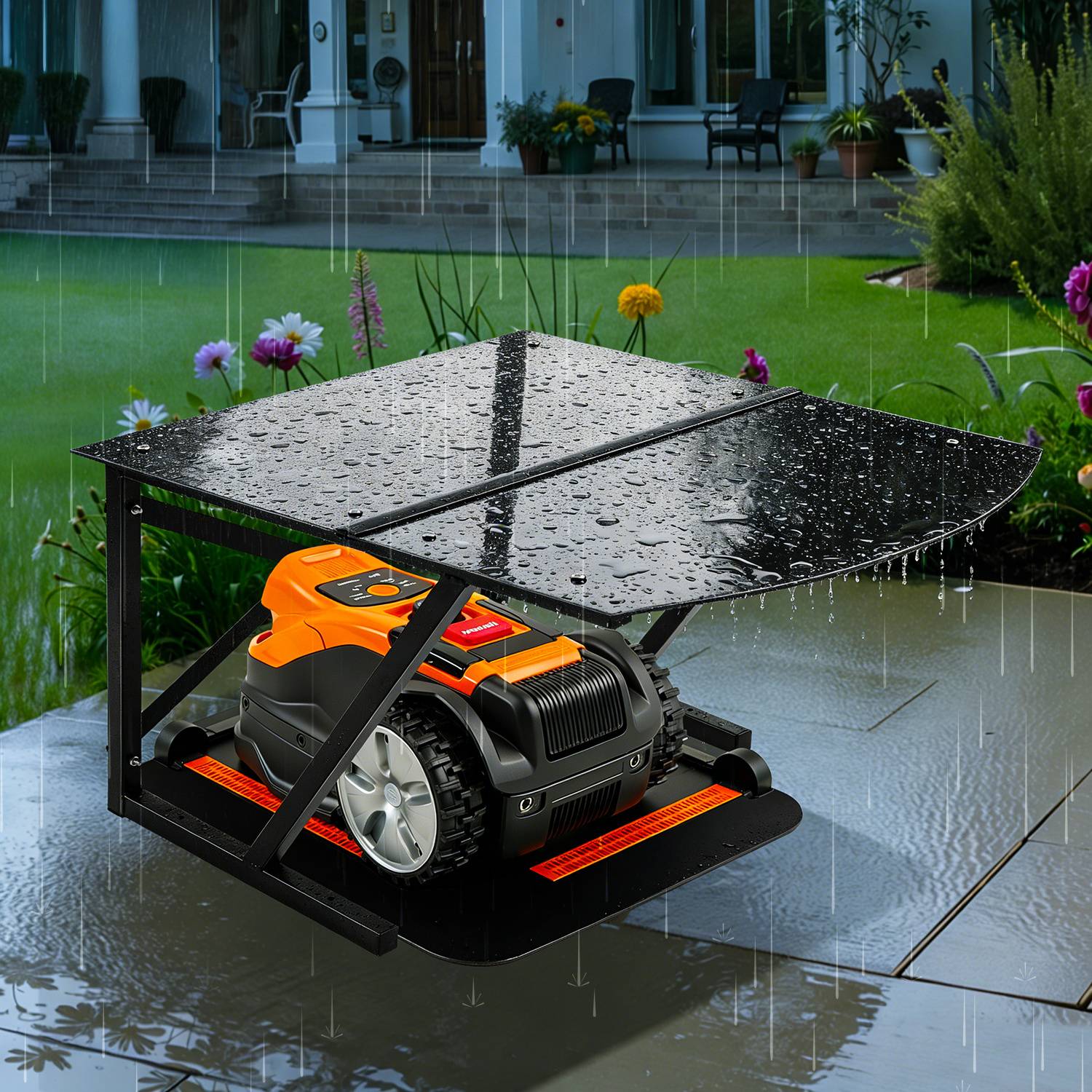 Rasenmäher Garage Rasen Roboter Mähroboter Dach UV-Schutz Mährobotergarage