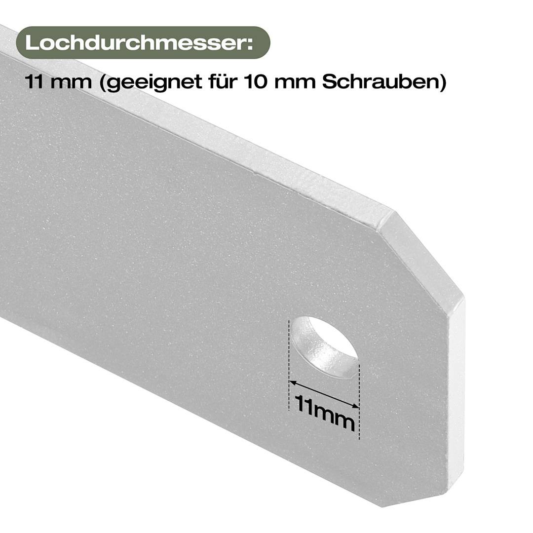 Pfostenanker Set 12 Stk für Holzpfosten, 600 mm, 141 mm Stabile H Anker Pfostenträger für Zaun, Pergola, Carport und Gartenbau