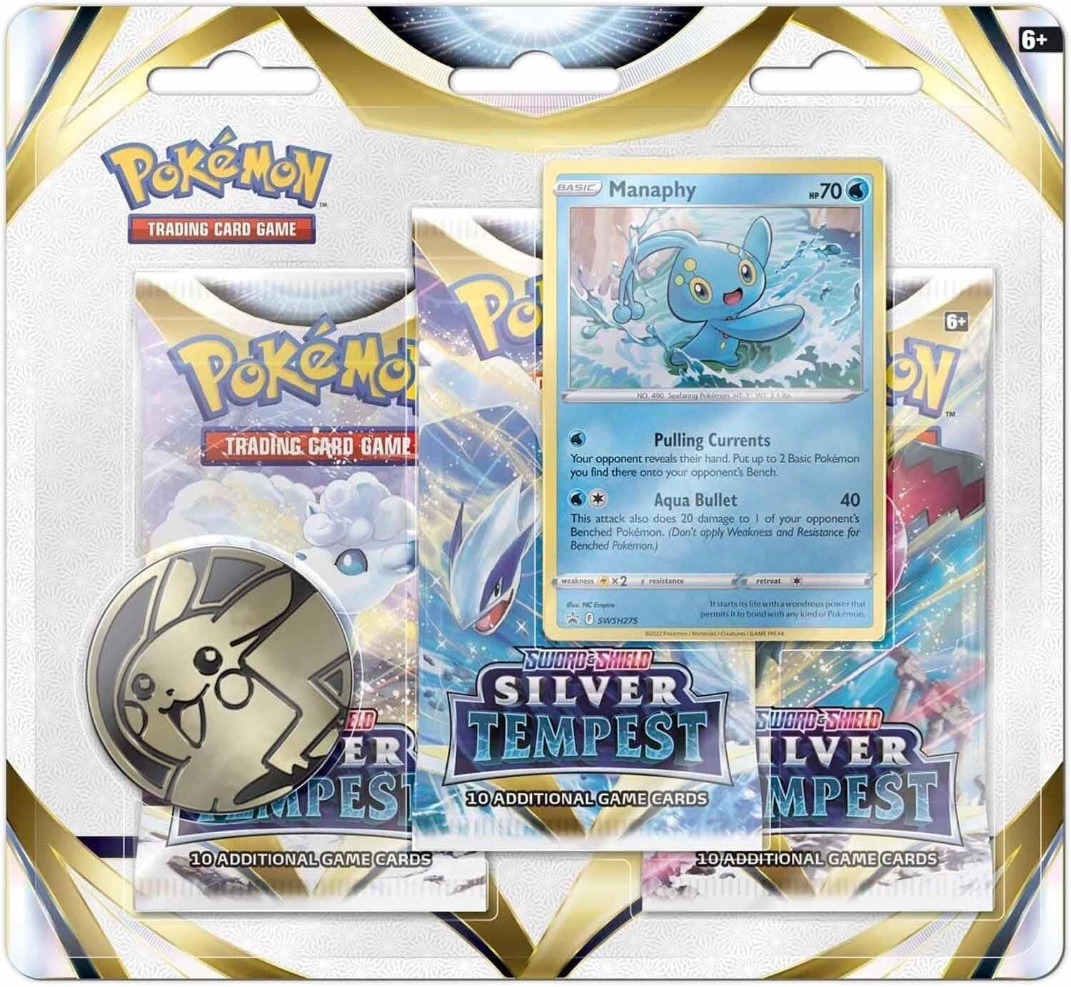 Pokémon Sword & Shield 12 Silver Temepst 3er-pack Blister Manaphy Englisch