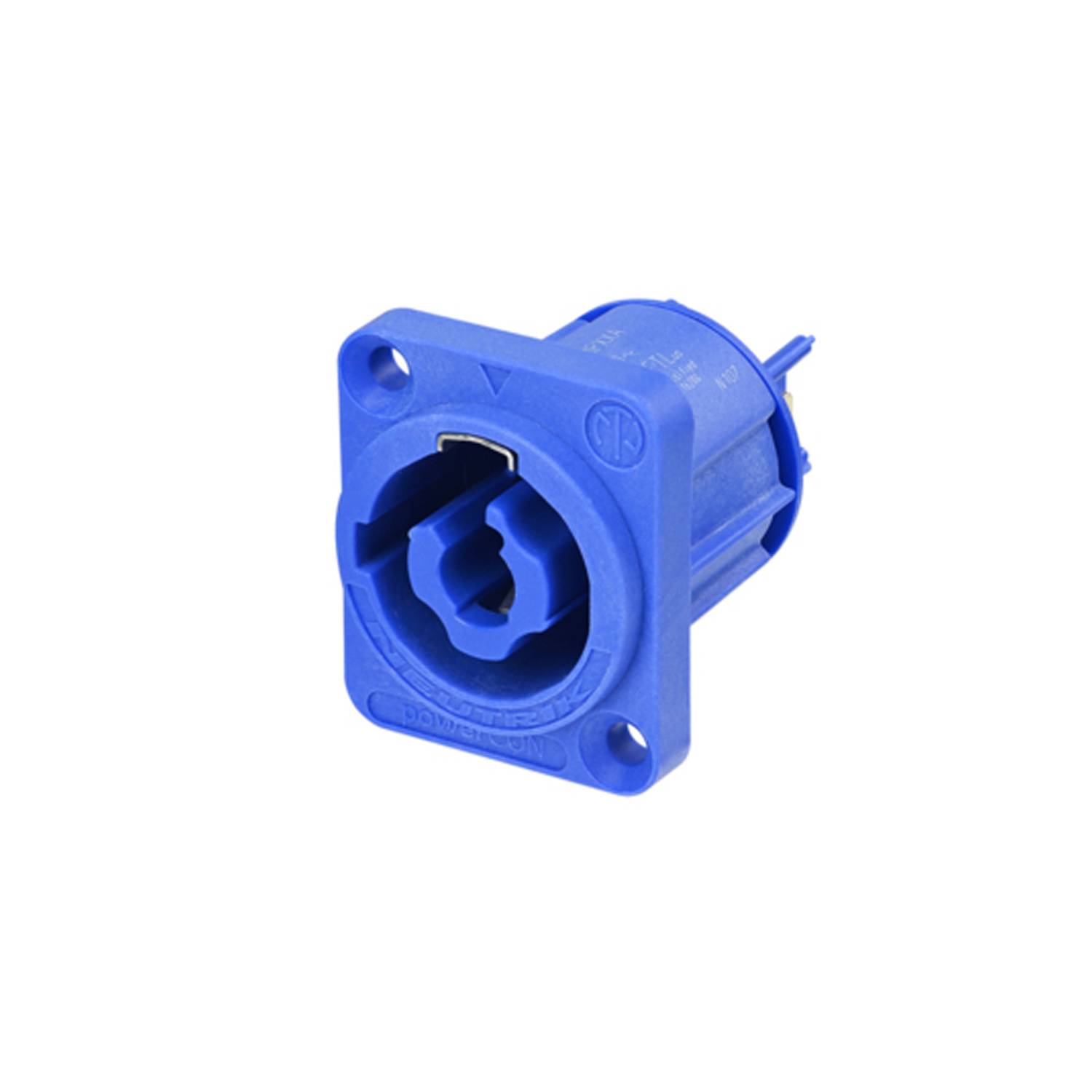 NEUTRIK® powerCON®, 3-pol , Kunststoff-, Stecktechnik-Einbaustecker, versilberte(r) Kontakt(e), Type D, blau