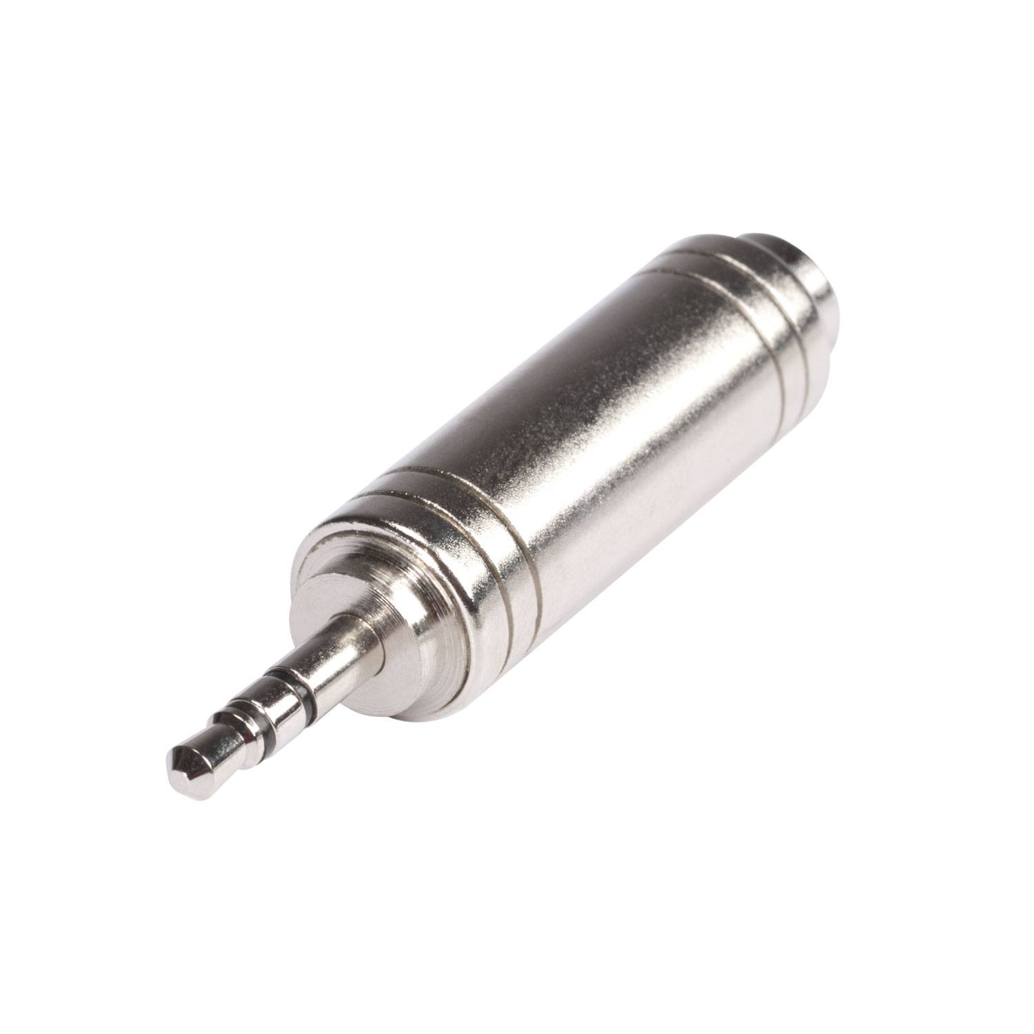 HICON Adapter | Miniklinke male 3,5 mm stereo/Klinke female 6,3 mm gerade, chromfarben