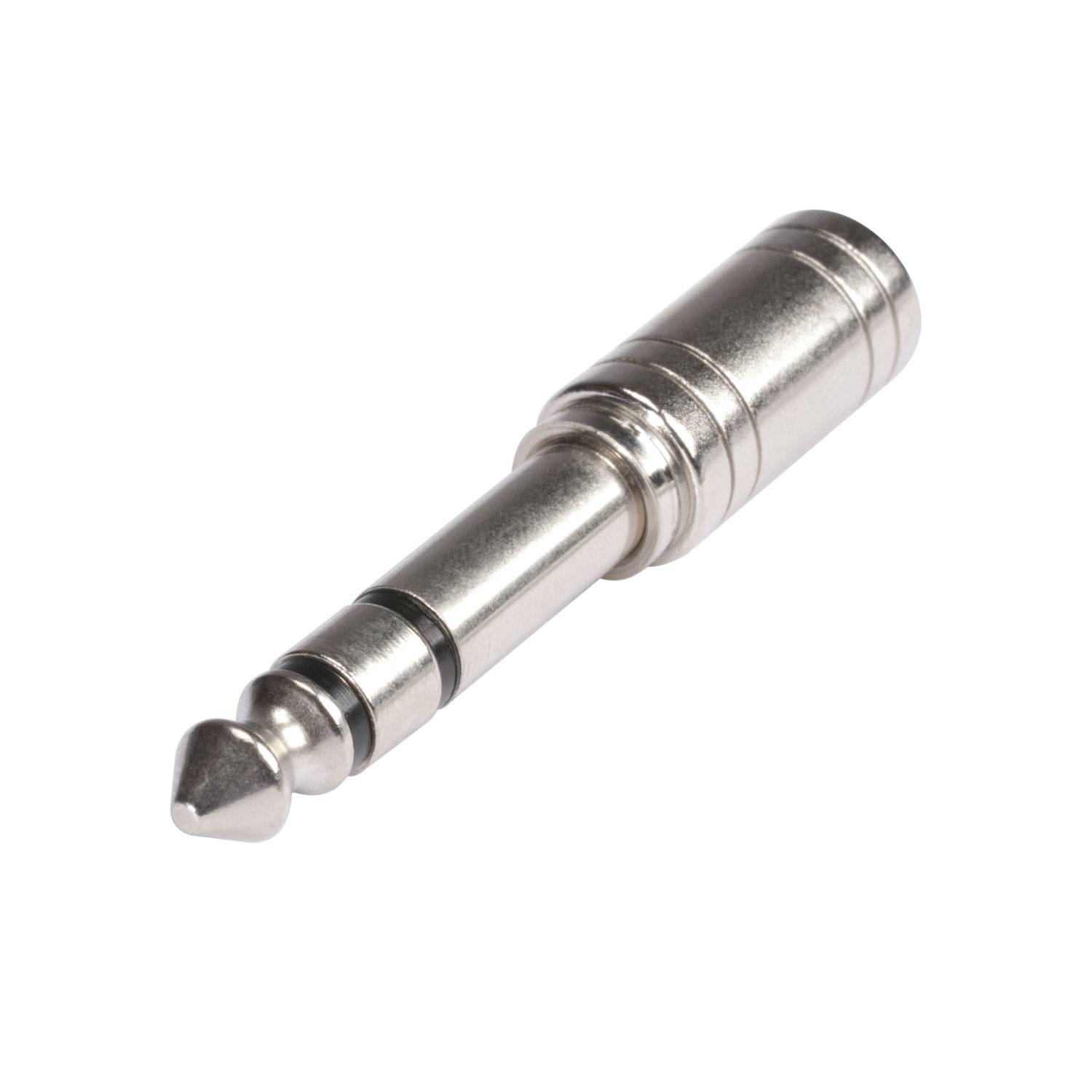 HICON Adapter | Klinke male 6,3 mm stereo/Miniklinke 3,5 mm female gerade, chromfarben