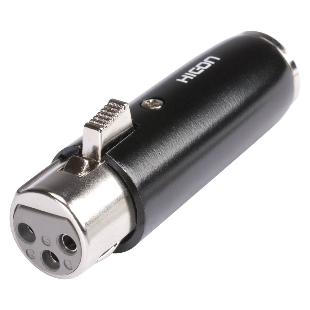HICON Adapter | Mini-XLR male 3-pol/XLR 3-pol female gerade, schwarz
